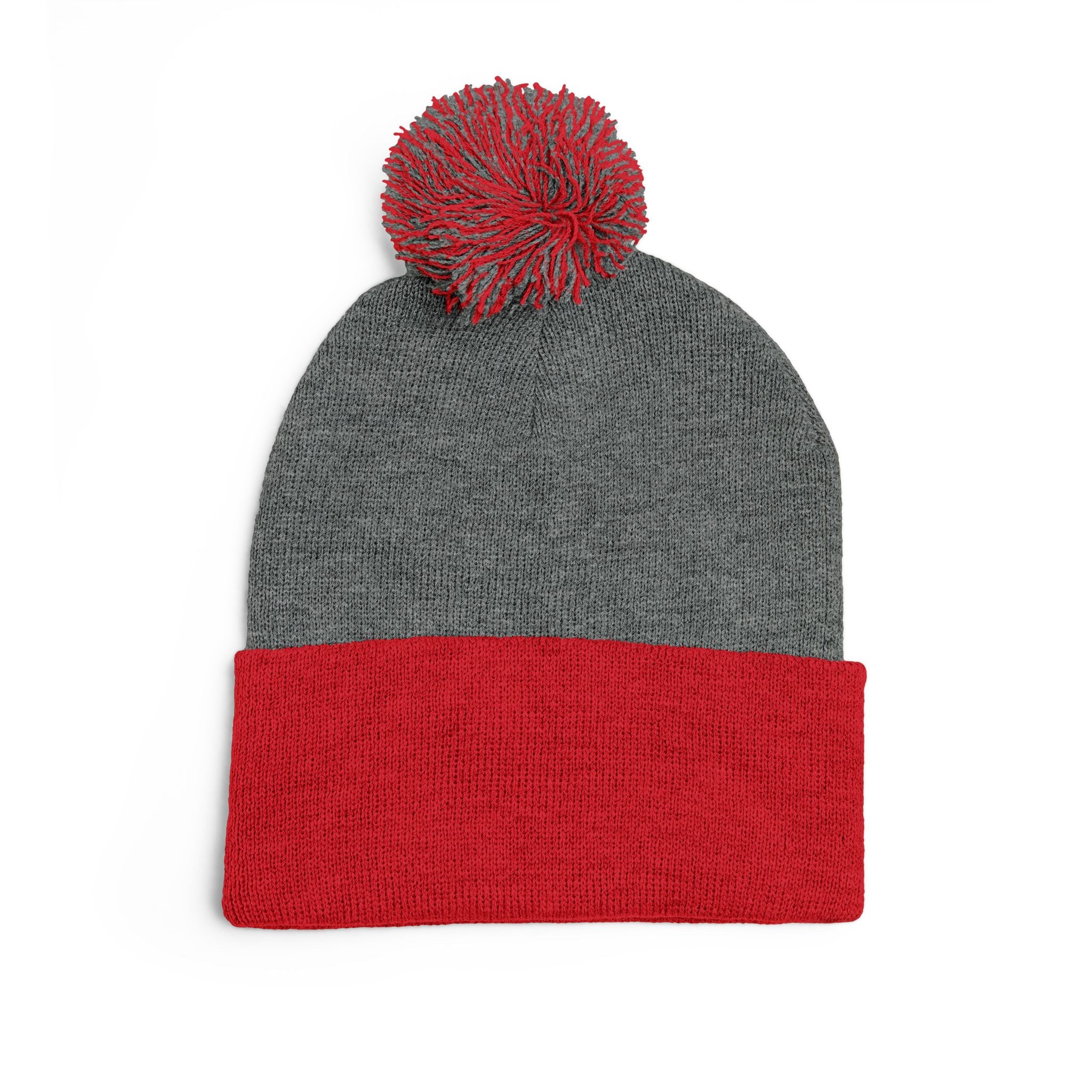Embroidered Pom-Pom Beanie