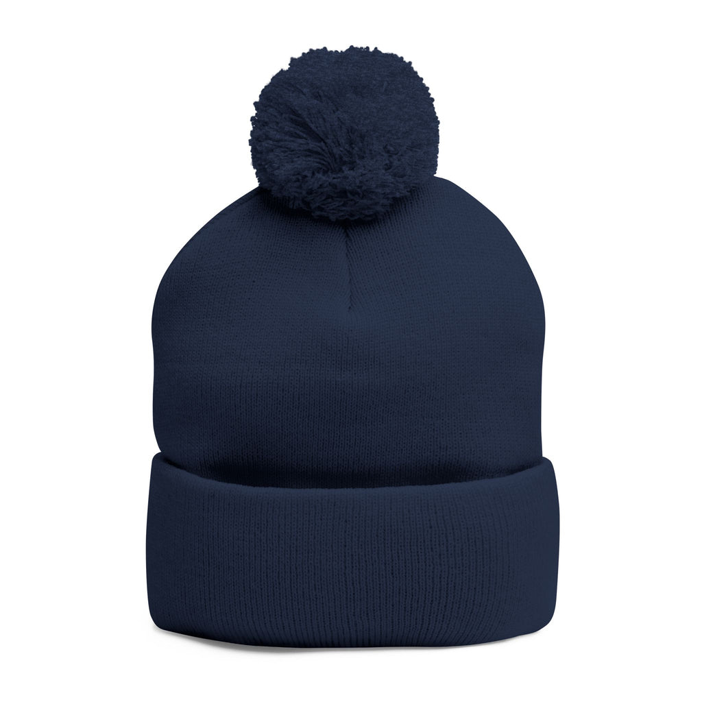 Embroidered Pom-Pom Beanie