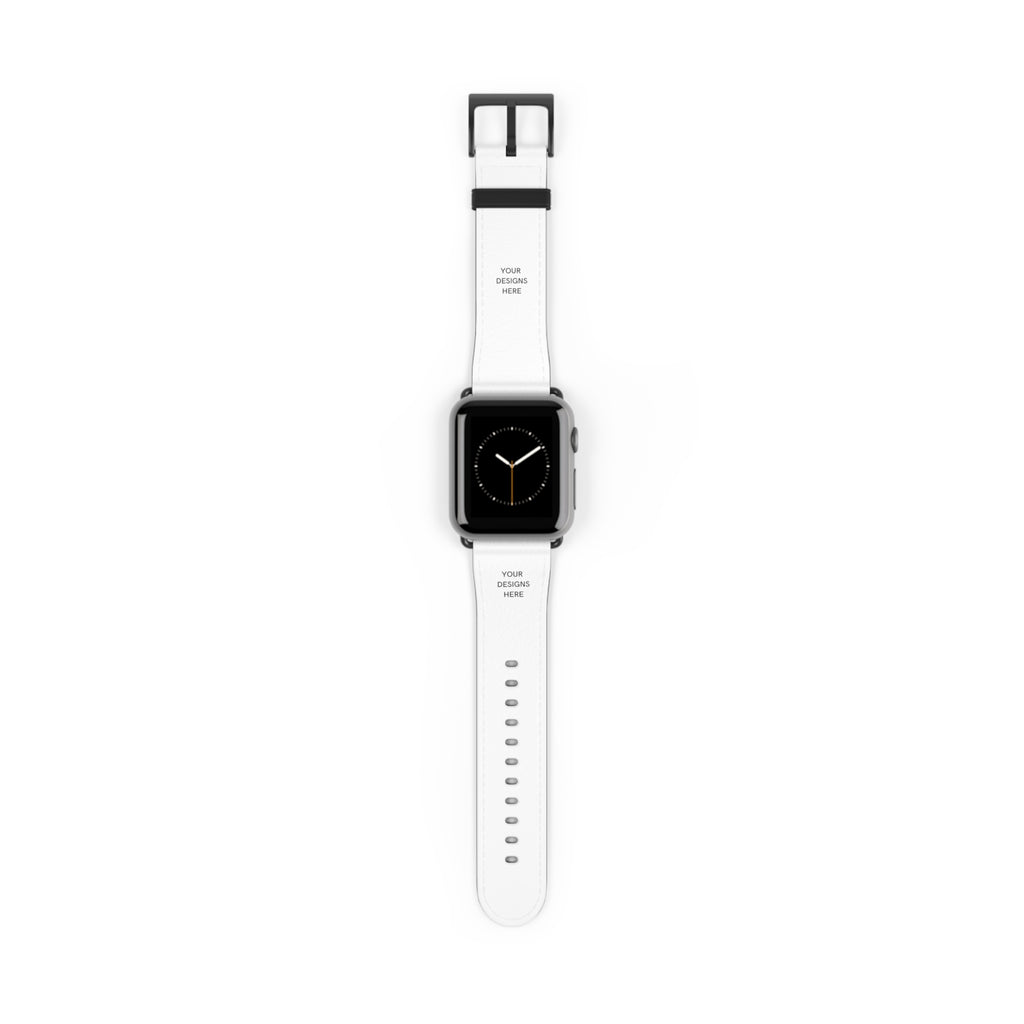Minimal White Leather Watch Band