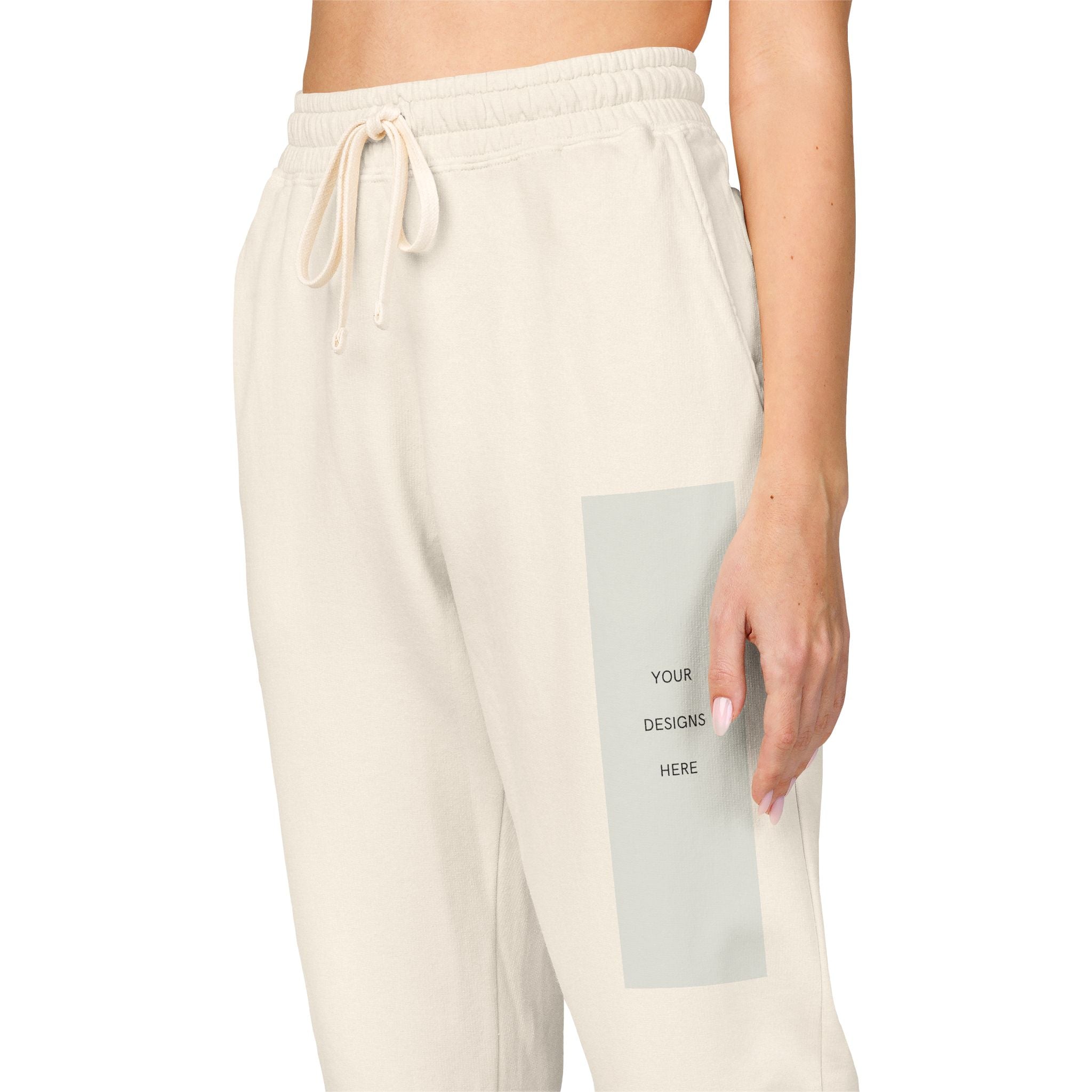 Embroidered Patch Fleece Sweatpants