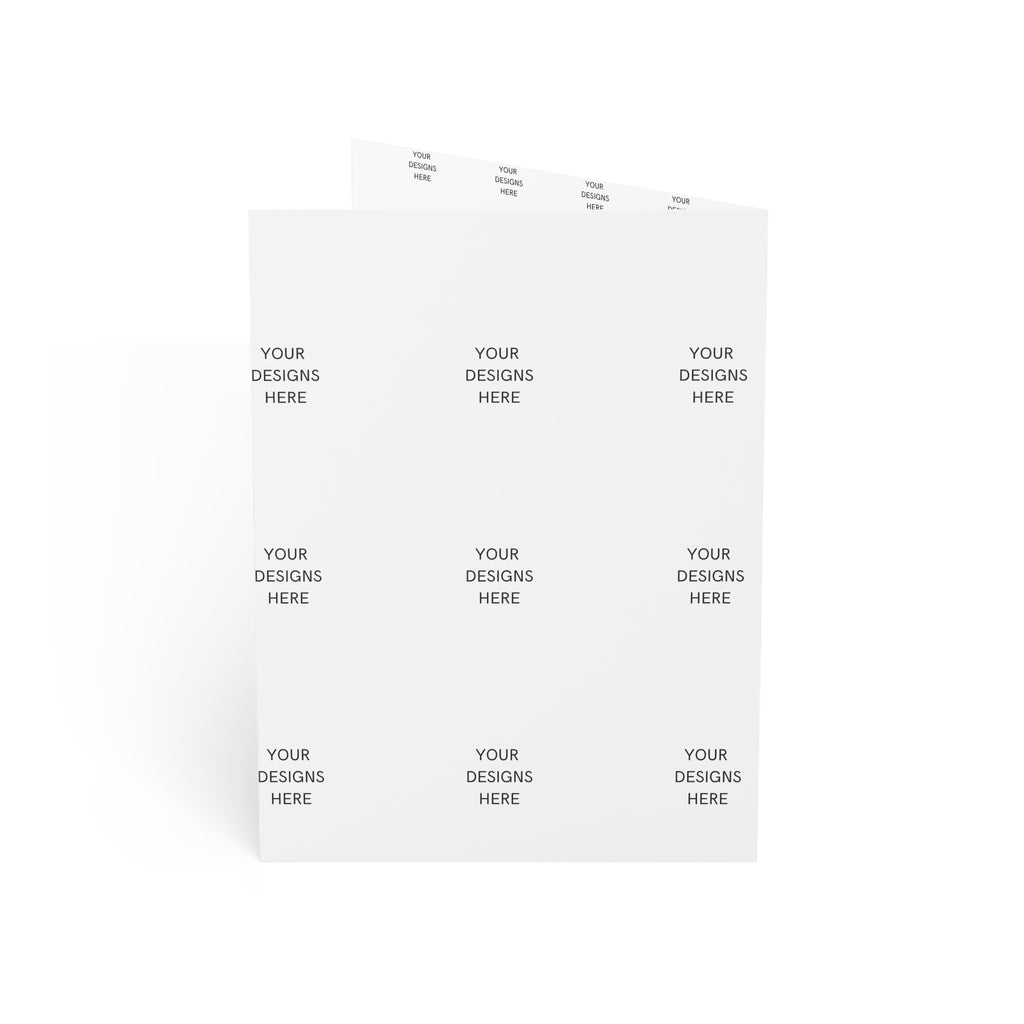 Custom Folded Greeting Cards — Blank Inside (Single or Bulk Packs 1 / 10 / 30 / 50)