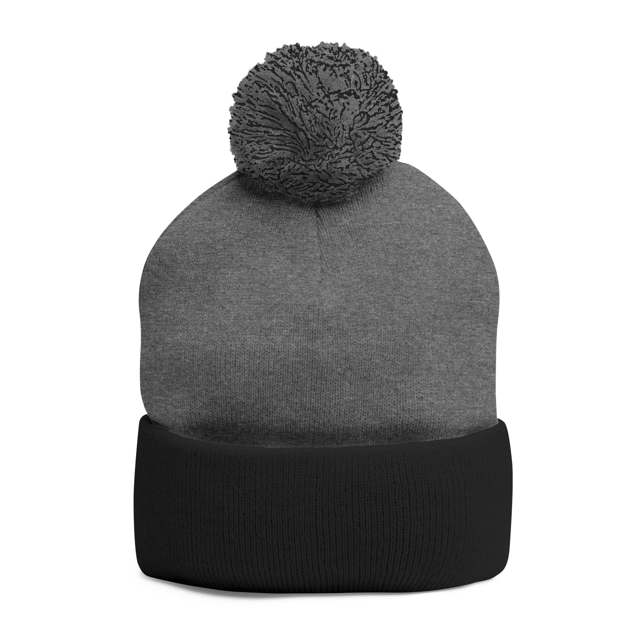 Embroidered Pom-Pom Beanie