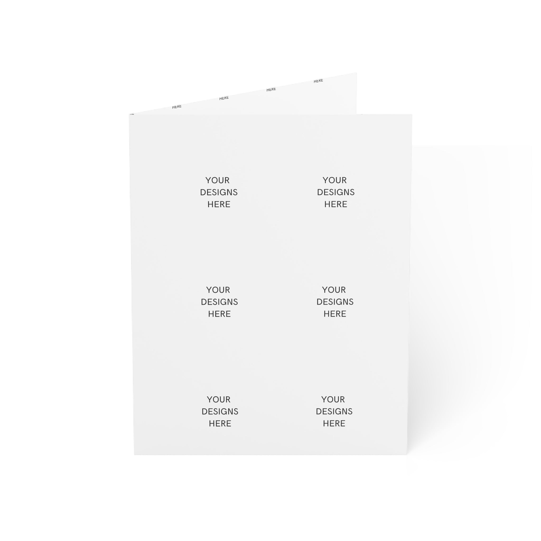Custom Folded Greeting Cards — Blank Inside (Single or Bulk Packs 1 / 10 / 30 / 50)