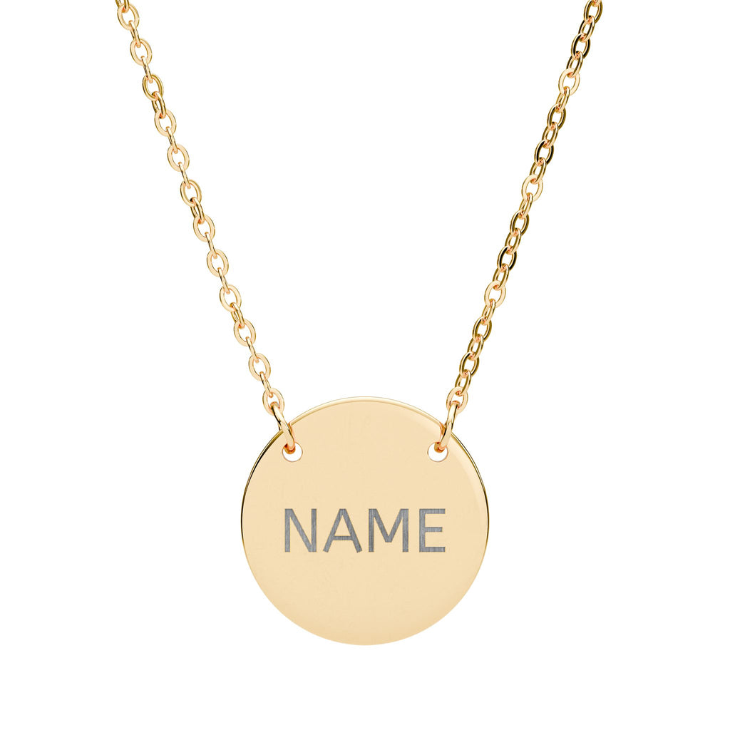 Engraved Circle Name Necklace