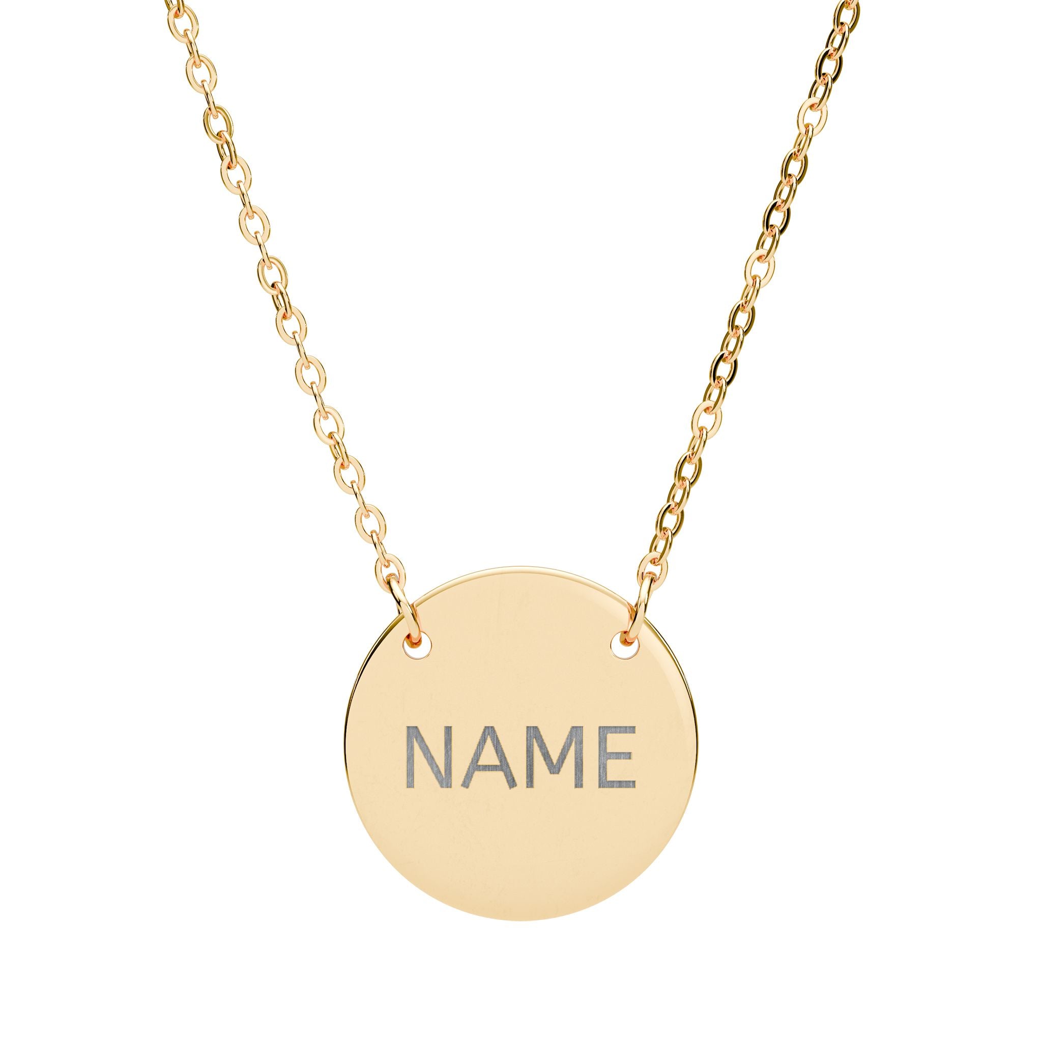 Engraved Circle Name Necklace