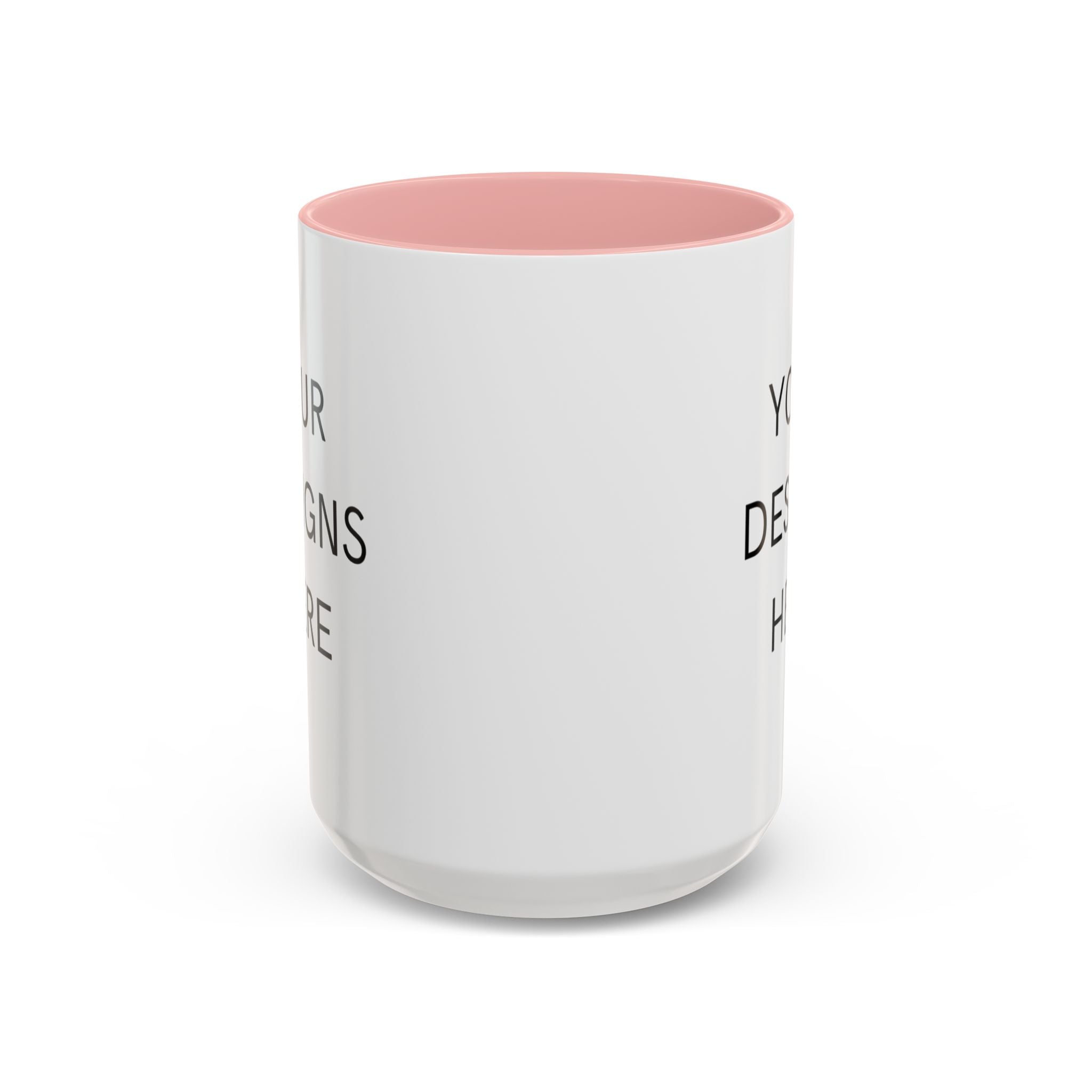 Accent Coffee Mug — Customizable "Your Designs Here" Black-Handle Ceramic Mug (11/15 oz)