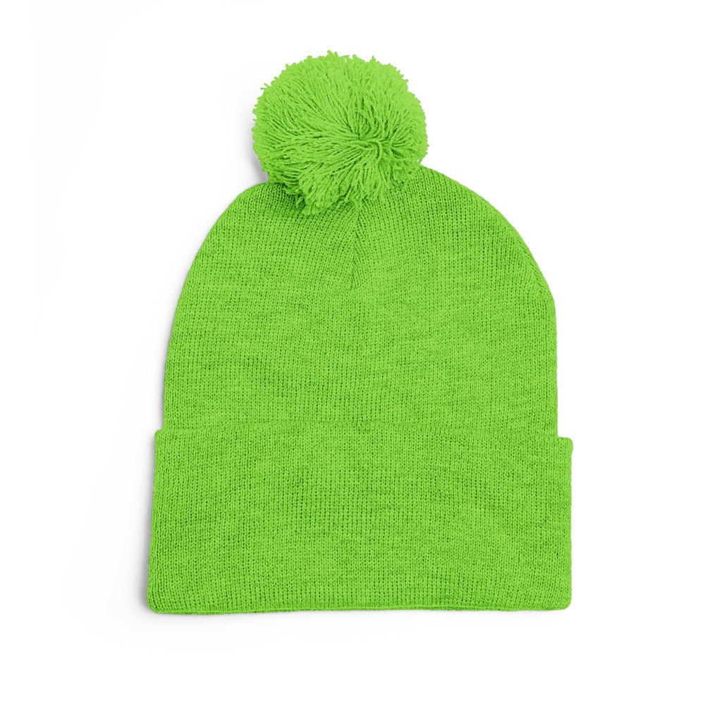 Embroidered Pom-Pom Beanie