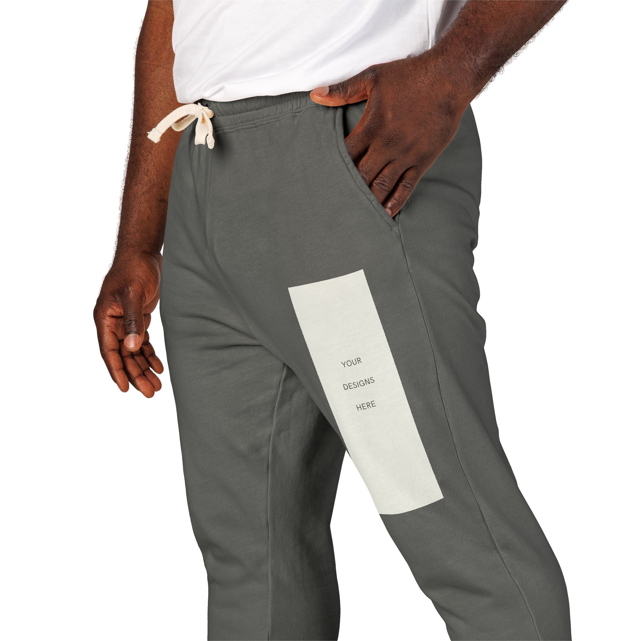 Embroidered Patch Fleece Sweatpants