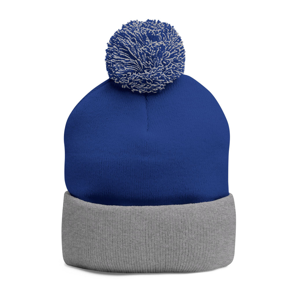 Embroidered Pom-Pom Beanie