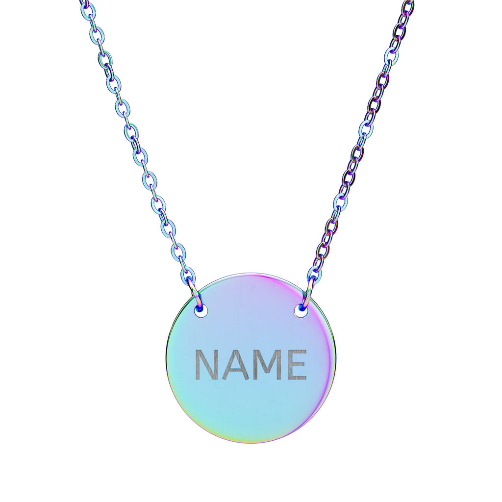Engraved Circle Name Necklace