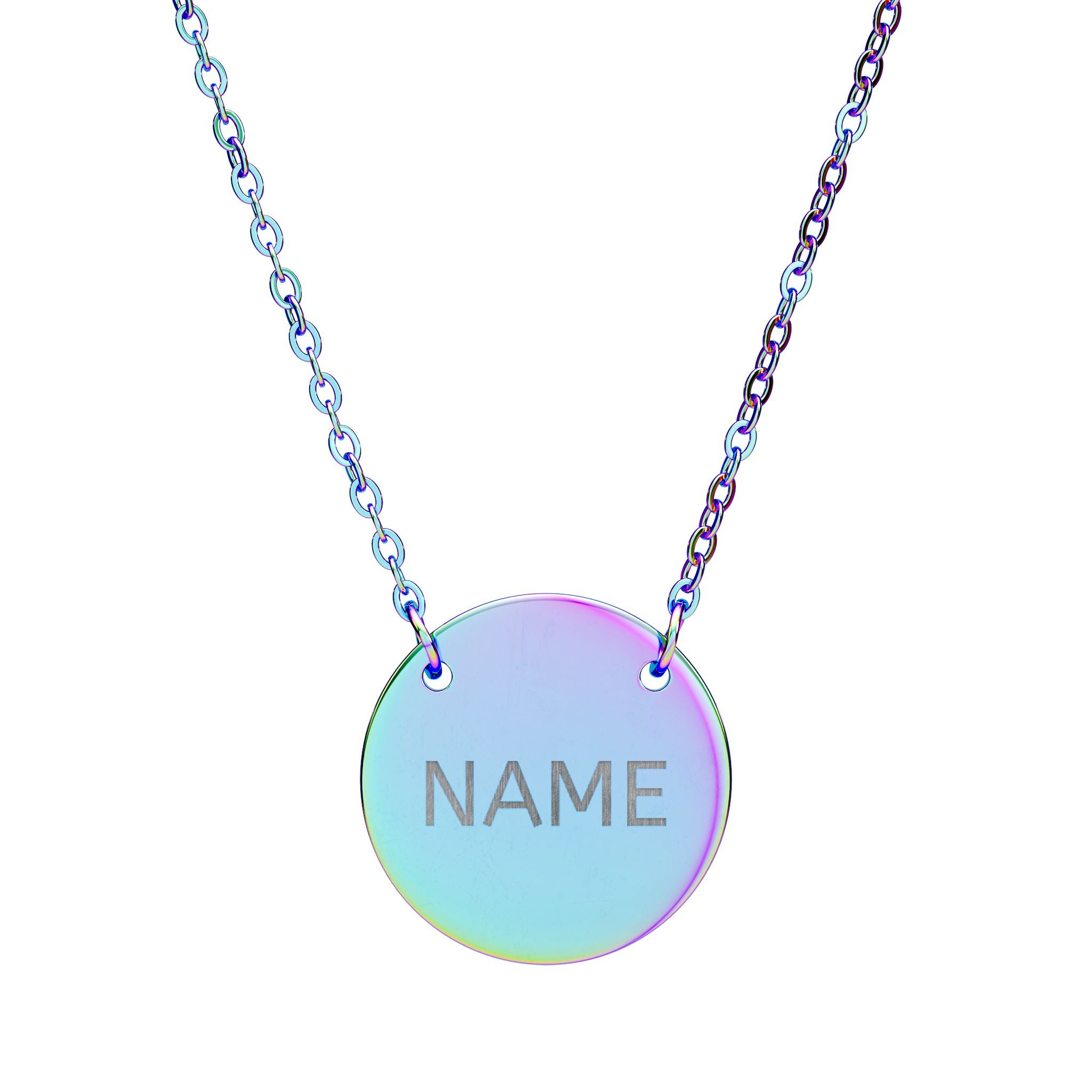 Engraved Circle Name Necklace