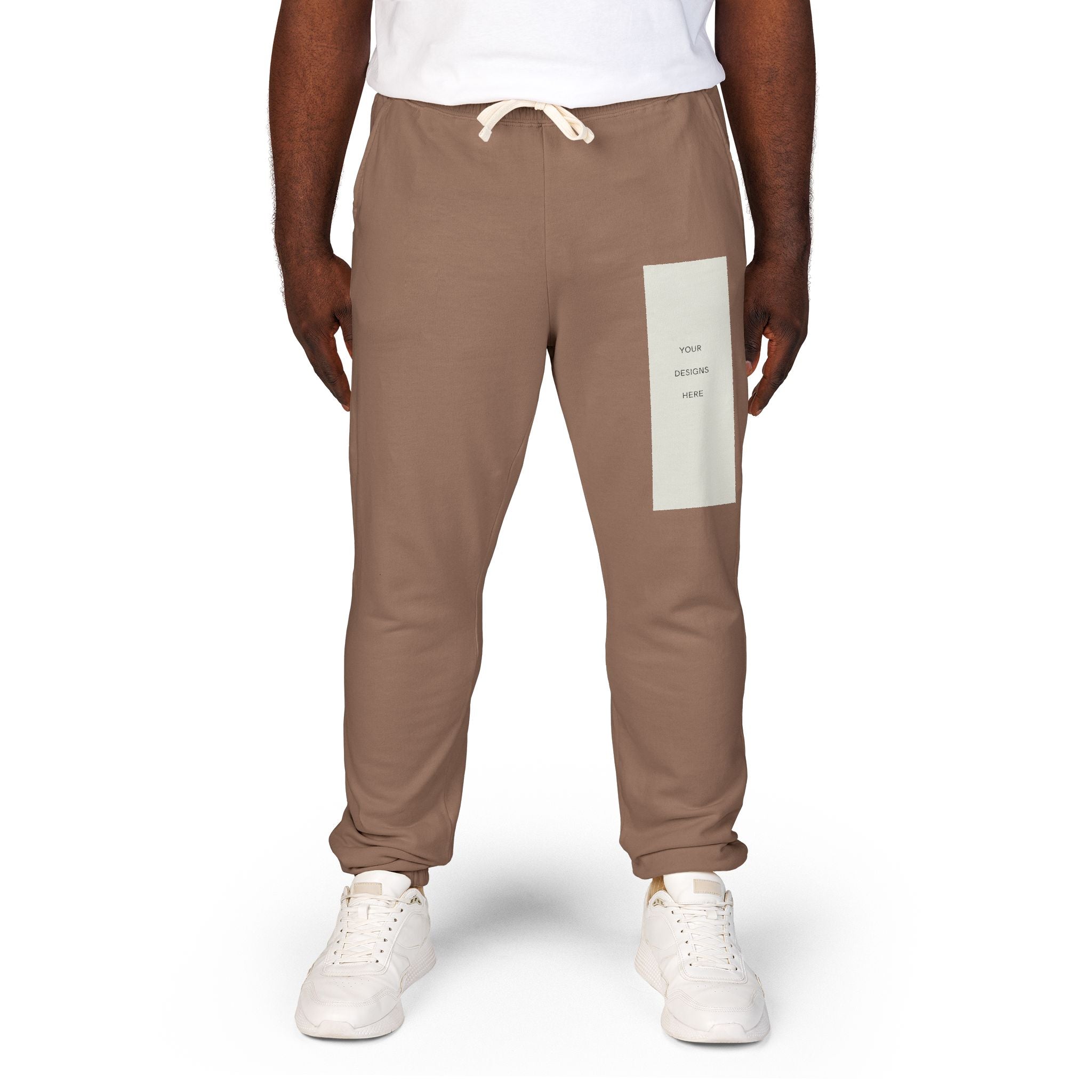 Embroidered Patch Fleece Sweatpants