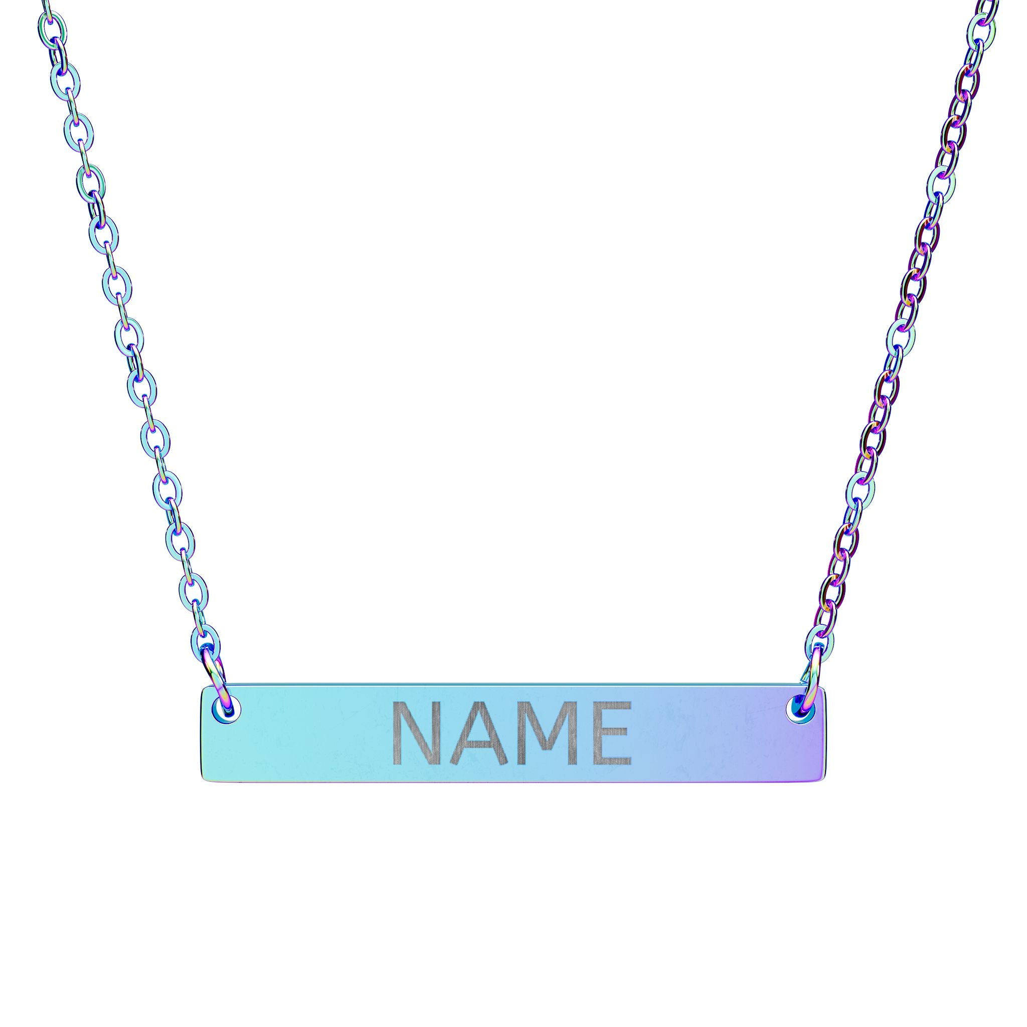 Engravable Horizontal Bar Necklace