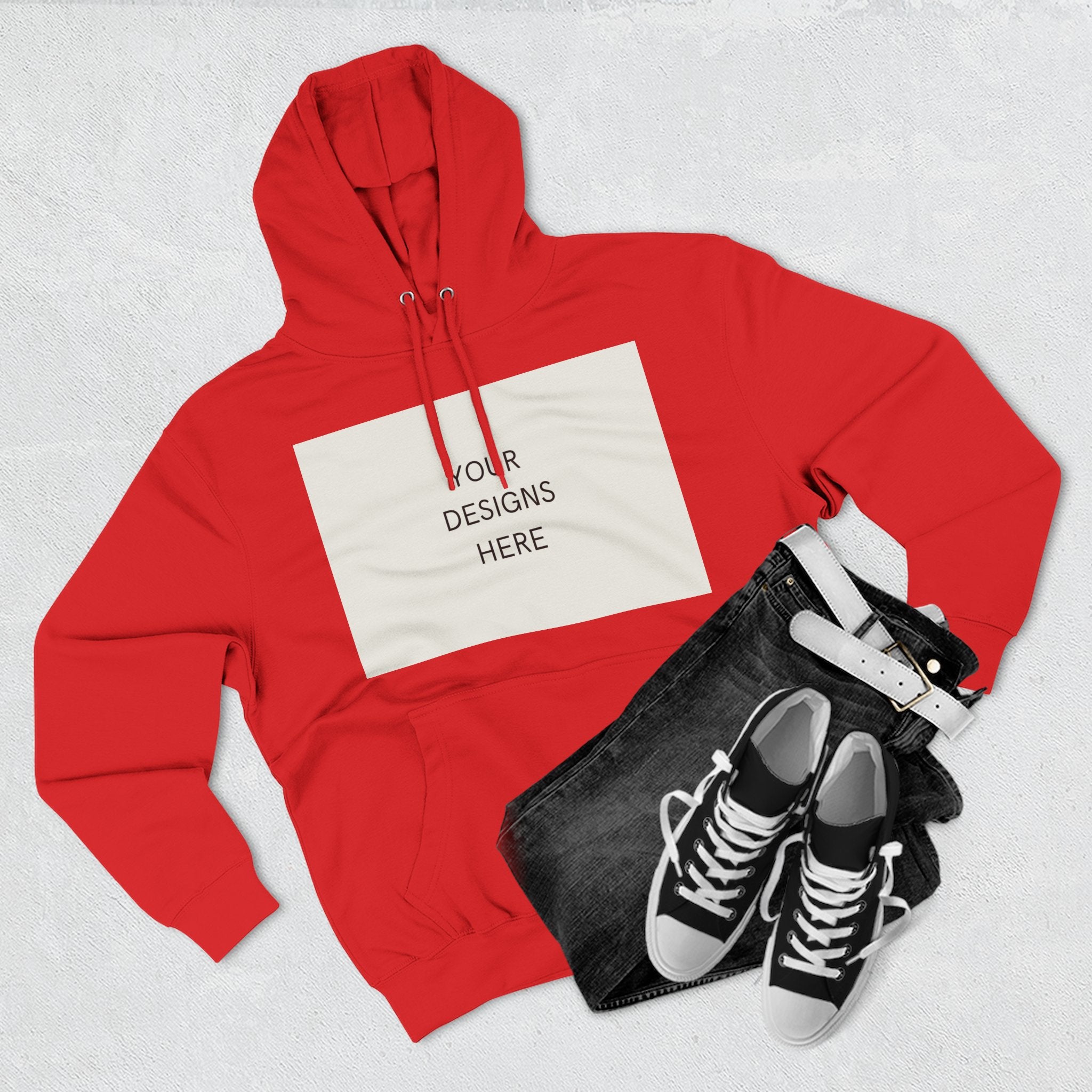 Three-Panel Fleece Hoodie