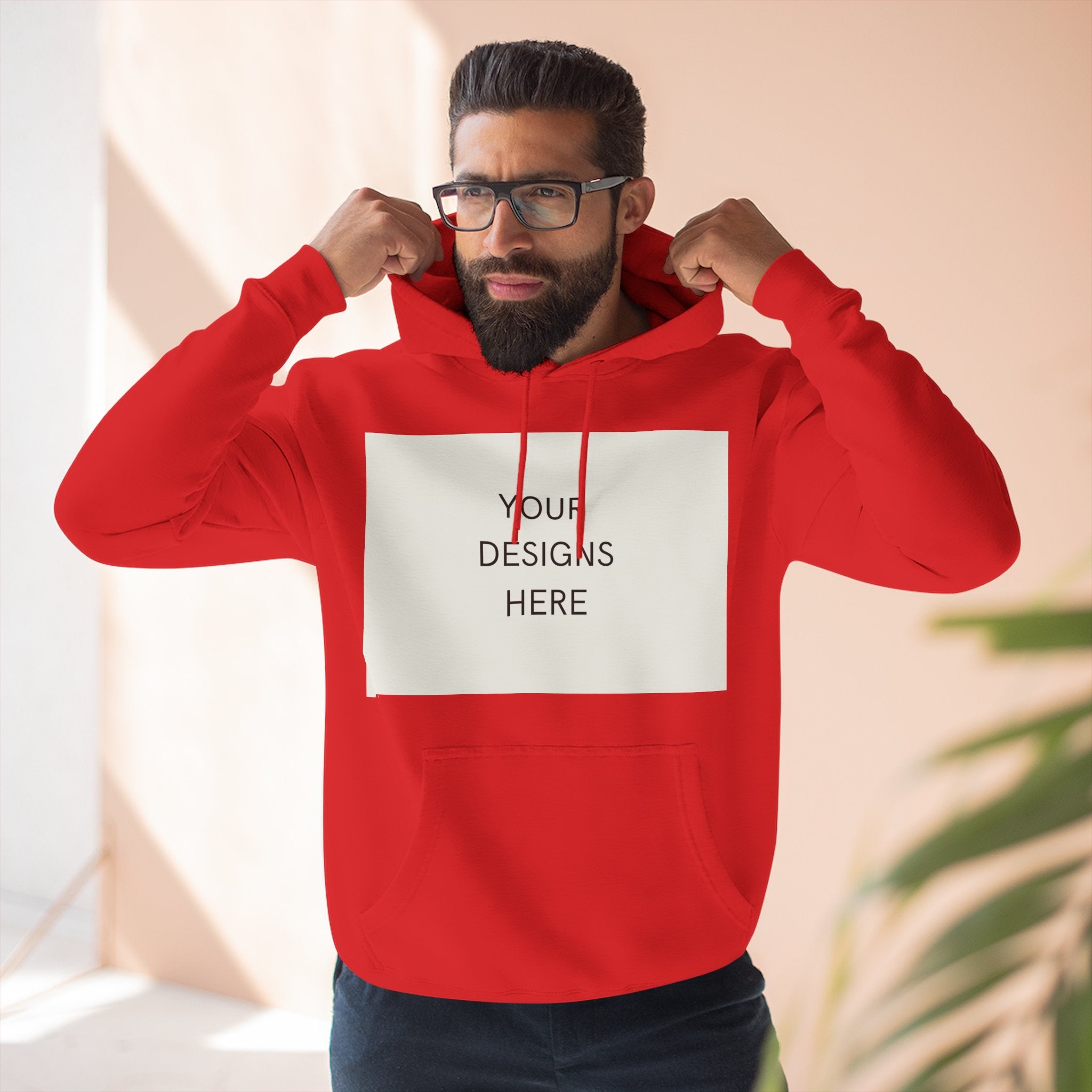 Three-Panel Fleece Hoodie