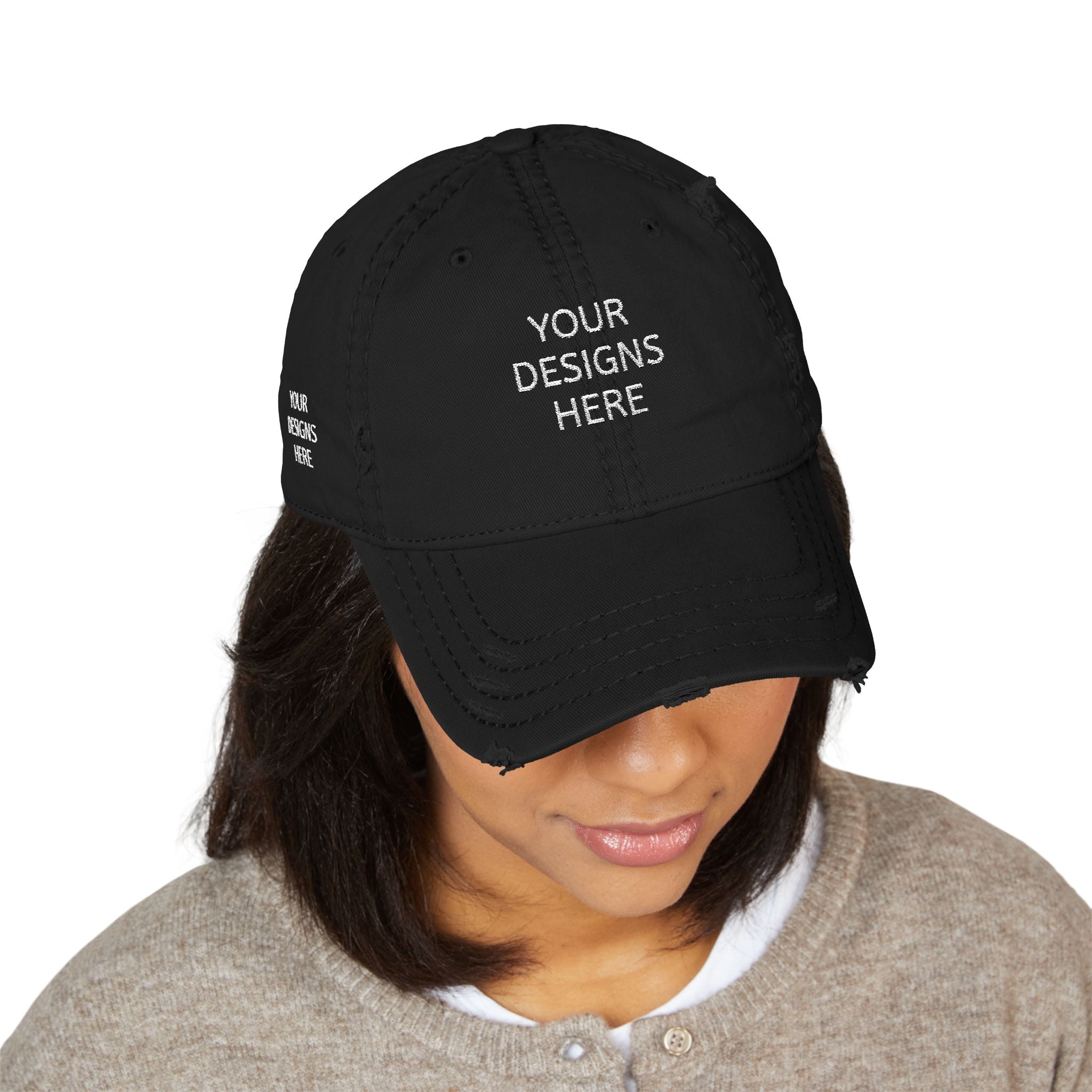 Distressed Embroidered Dad Hat