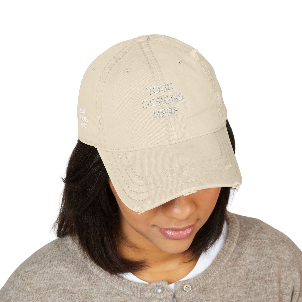 Distressed Embroidered Dad Hat
