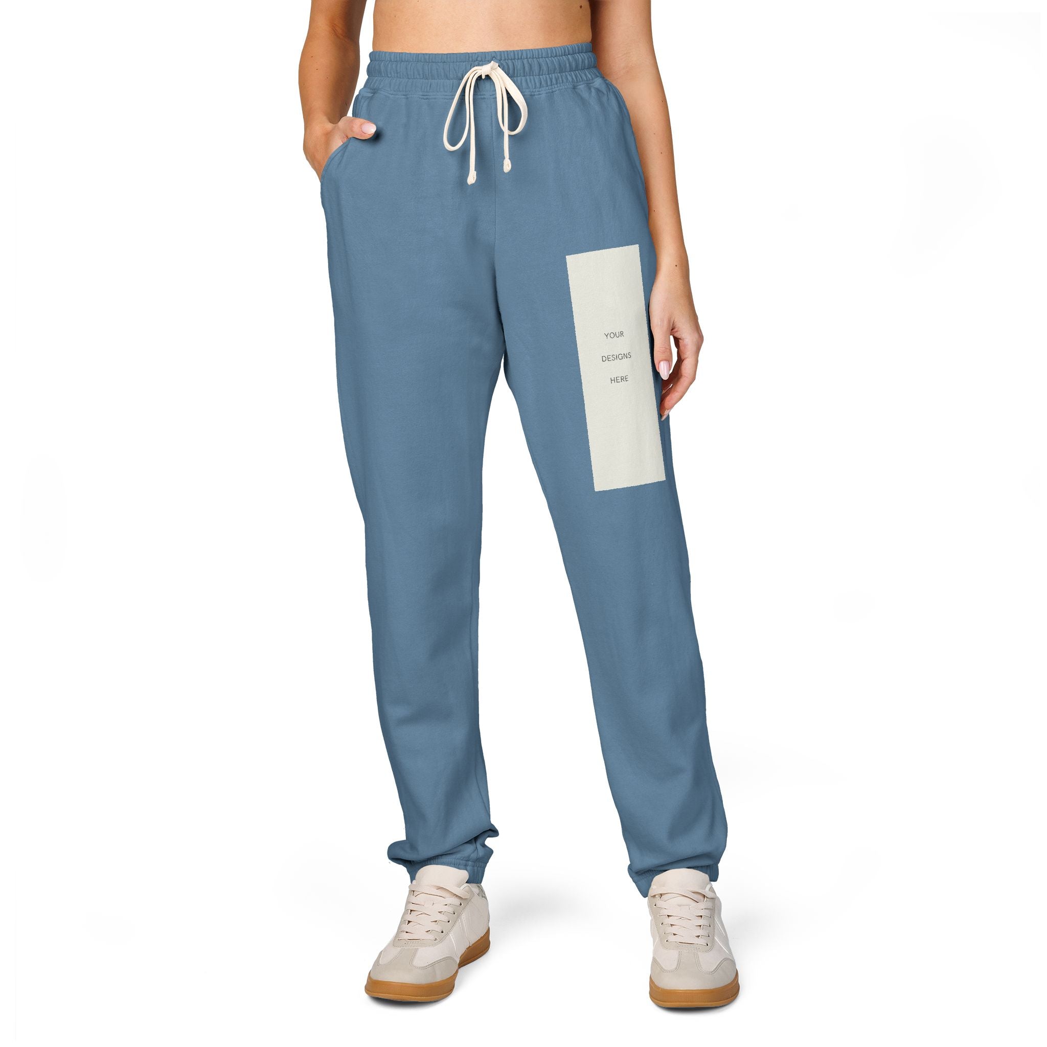 Embroidered Patch Fleece Sweatpants