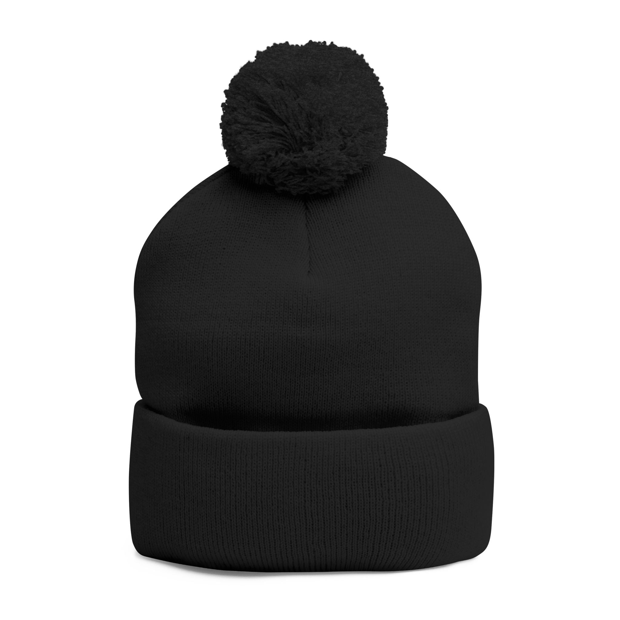 Embroidered Pom-Pom Beanie