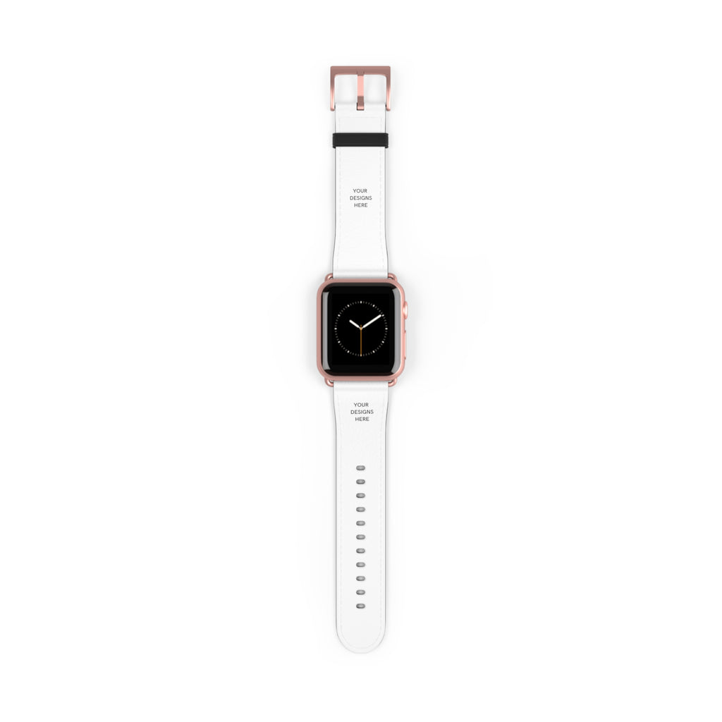 Minimal White Leather Watch Band