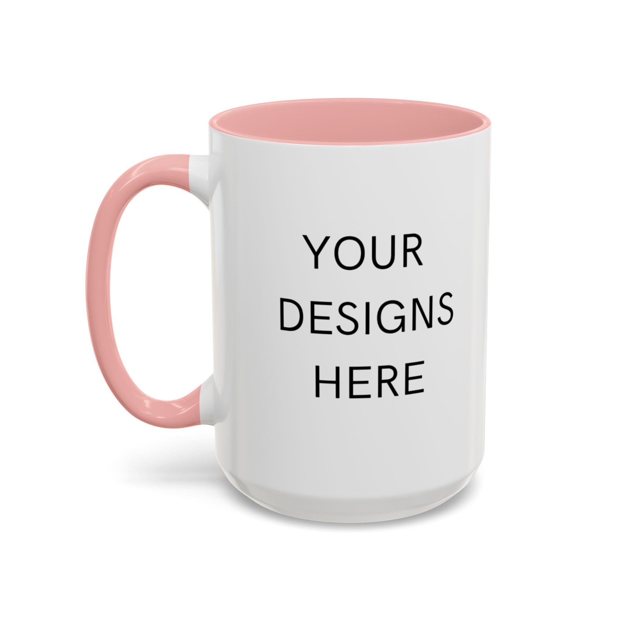 Accent Coffee Mug — Customizable "Your Designs Here" Black-Handle Ceramic Mug (11/15 oz)