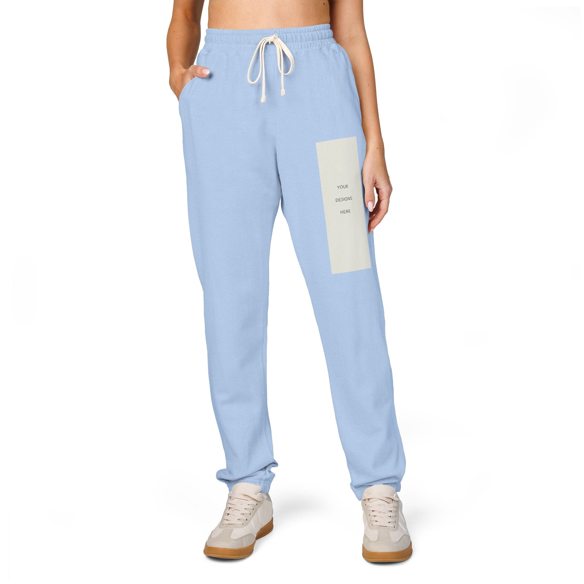 Embroidered Patch Fleece Sweatpants
