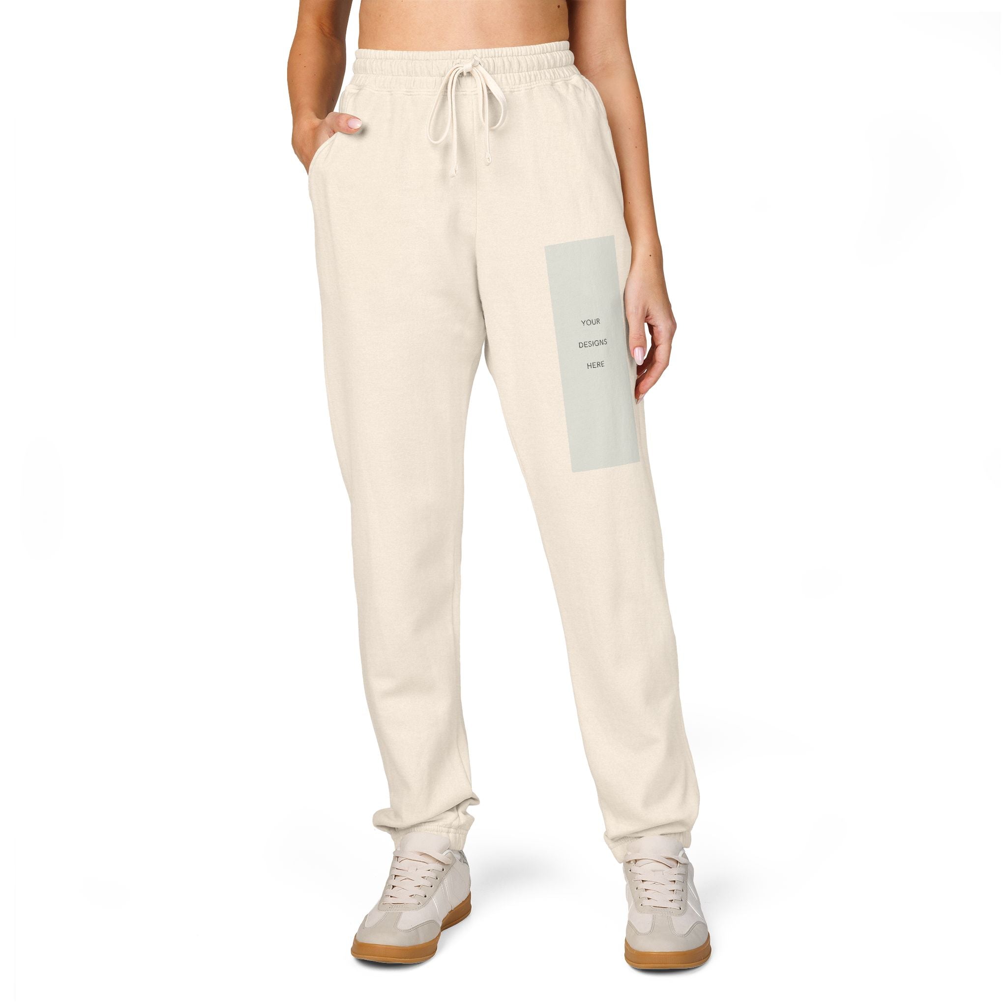 Embroidered Patch Fleece Sweatpants