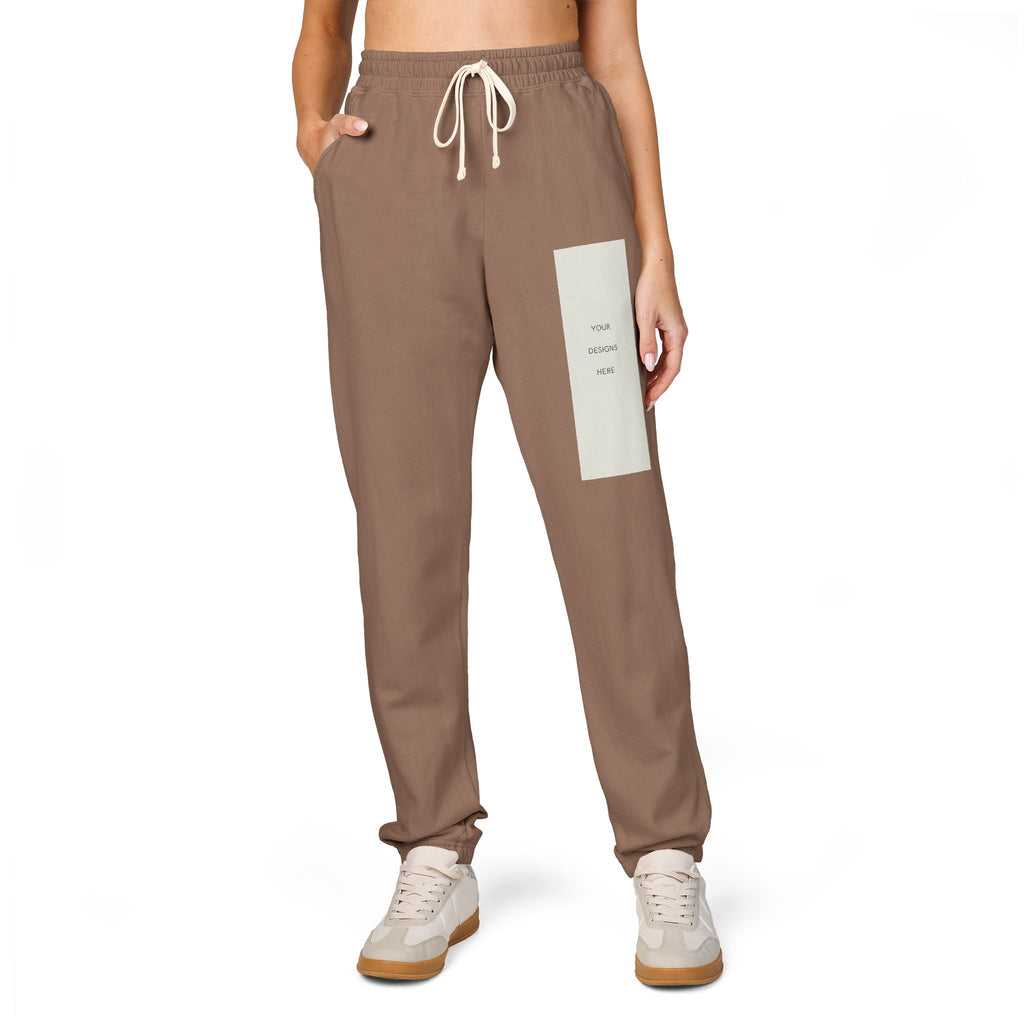 Embroidered Patch Fleece Sweatpants