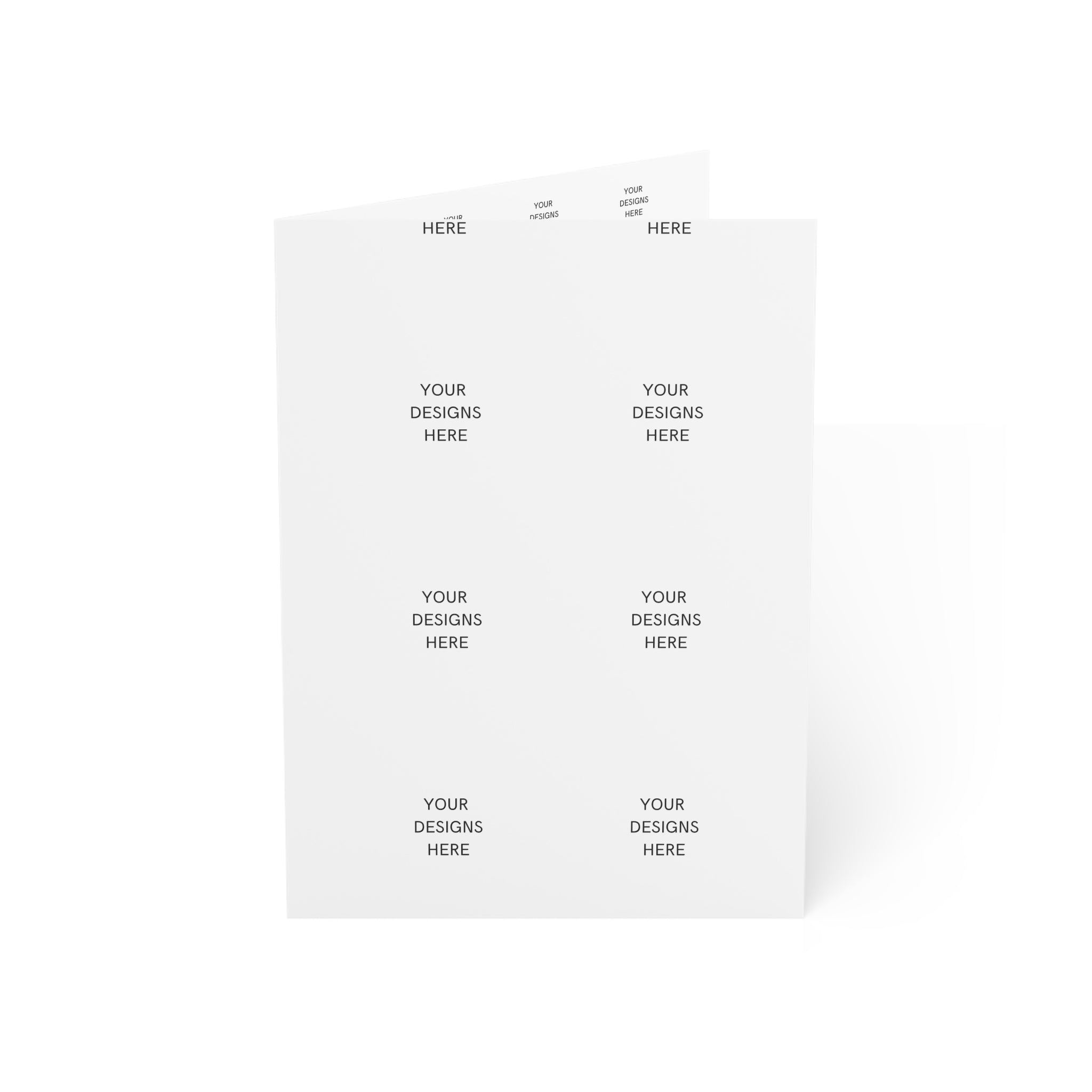 Custom Folded Greeting Cards — Blank Inside (Single or Bulk Packs 1 / 10 / 30 / 50)