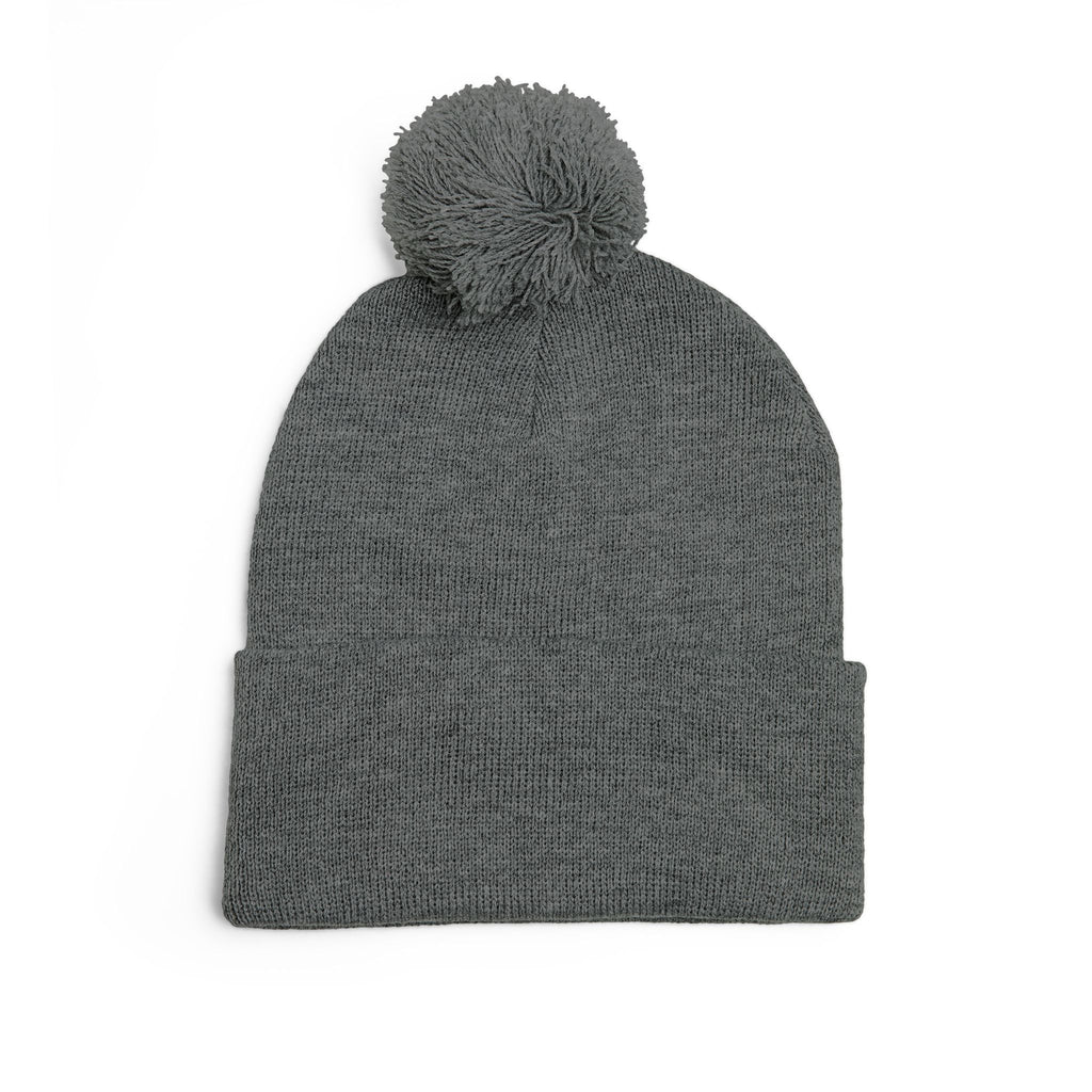 Embroidered Pom-Pom Beanie