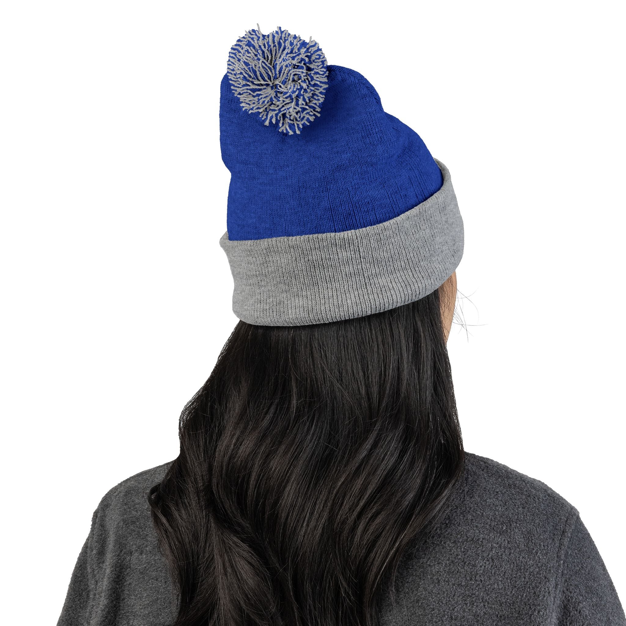 Embroidered Pom-Pom Beanie