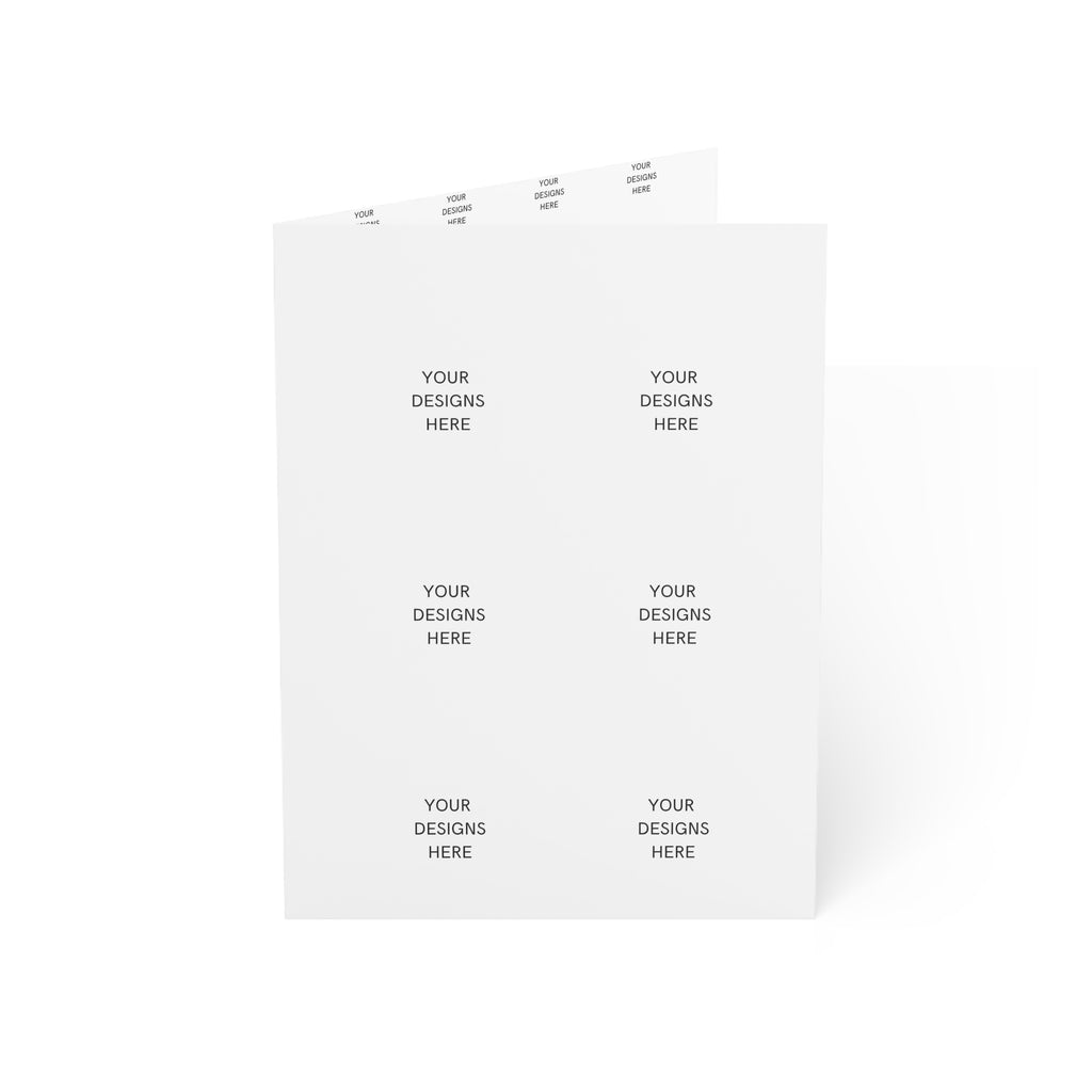 Custom Folded Greeting Cards — Blank Inside (Single or Bulk Packs 1 / 10 / 30 / 50)