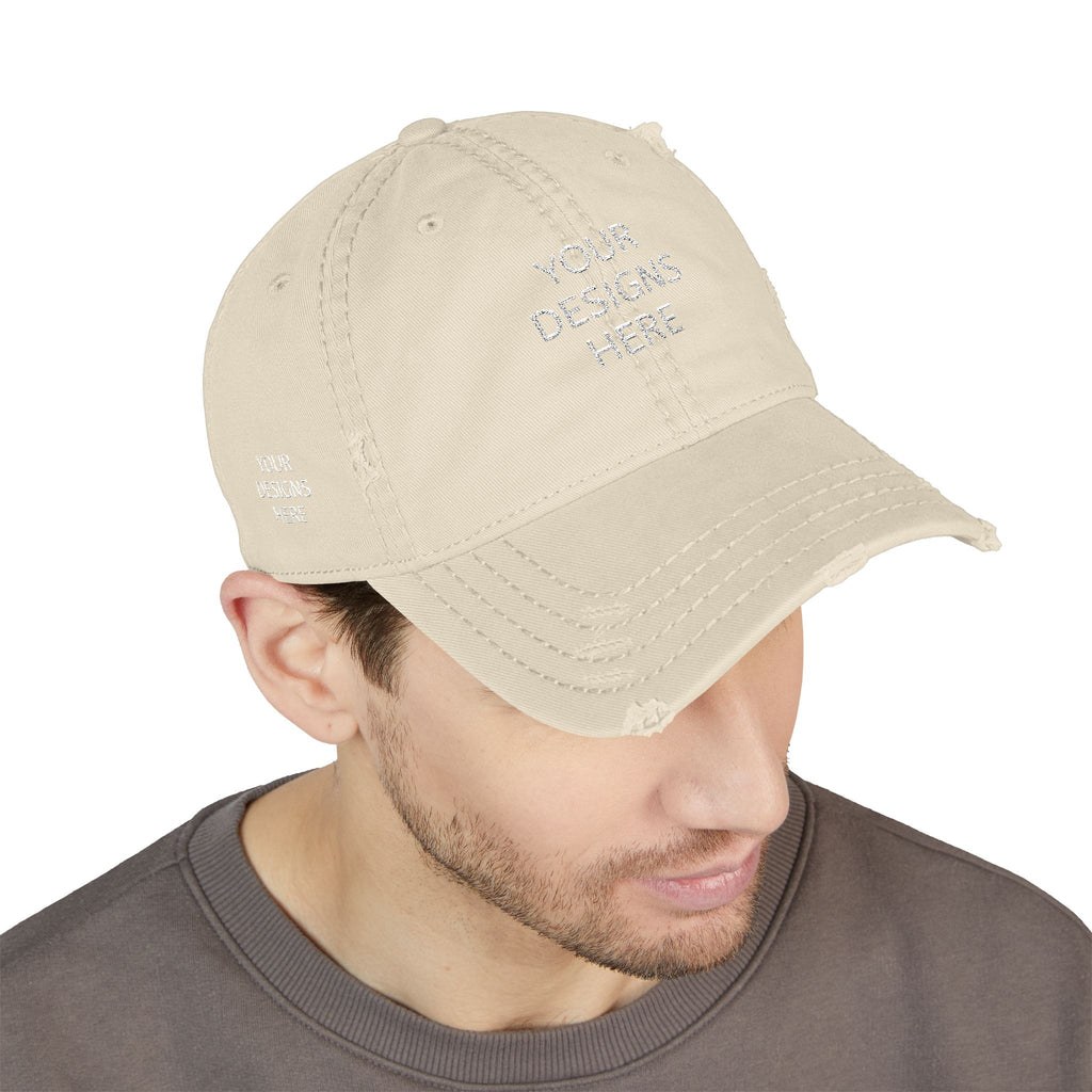 Distressed Embroidered Dad Hat