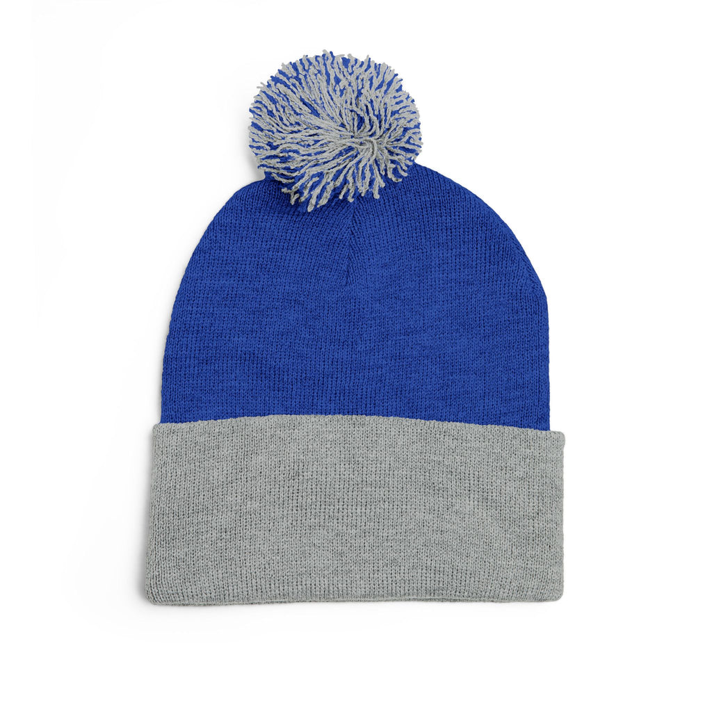 Embroidered Pom-Pom Beanie