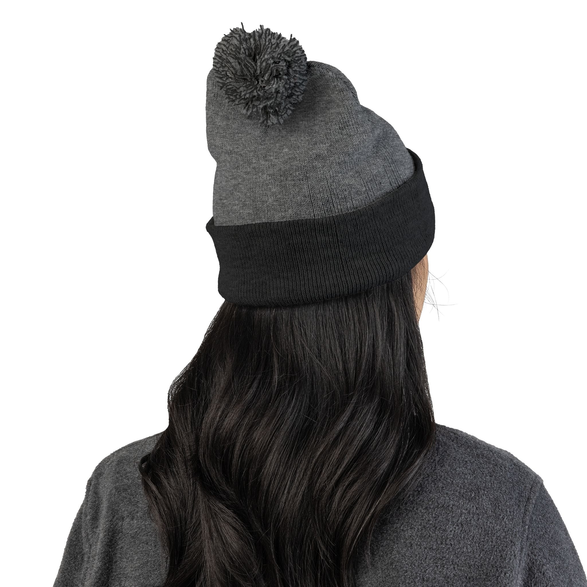 Embroidered Pom-Pom Beanie