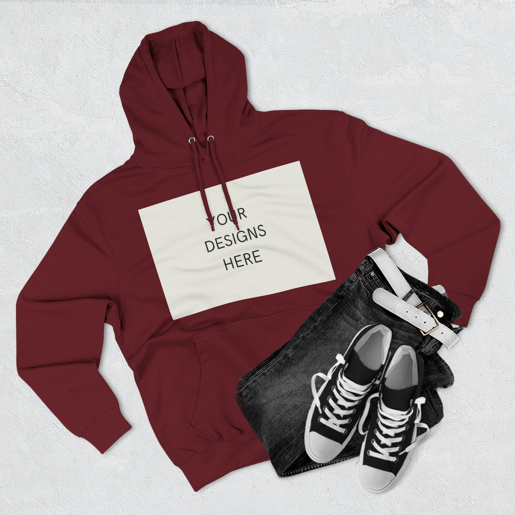 Three-Panel Fleece Hoodie