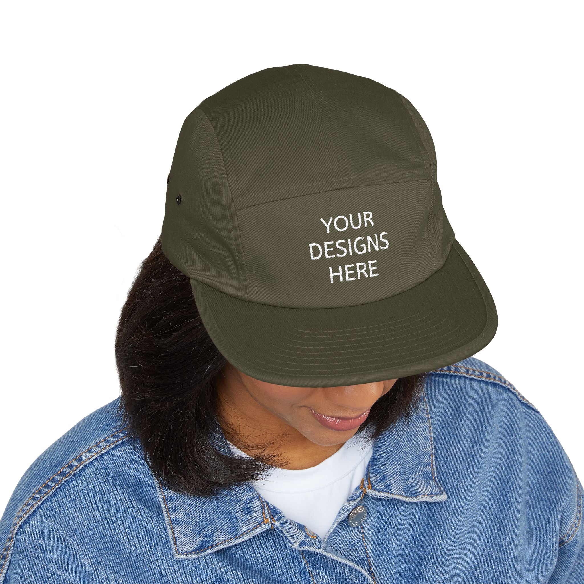 Embroidered 5-Panel Cap
