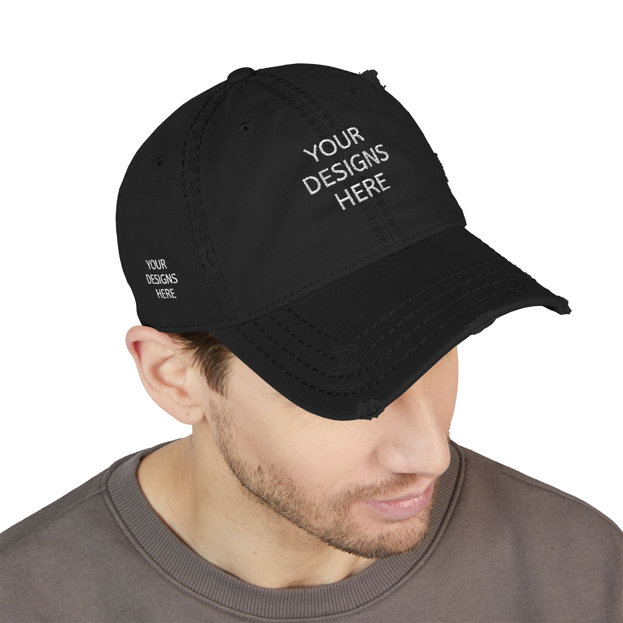 Distressed Embroidered Dad Hat