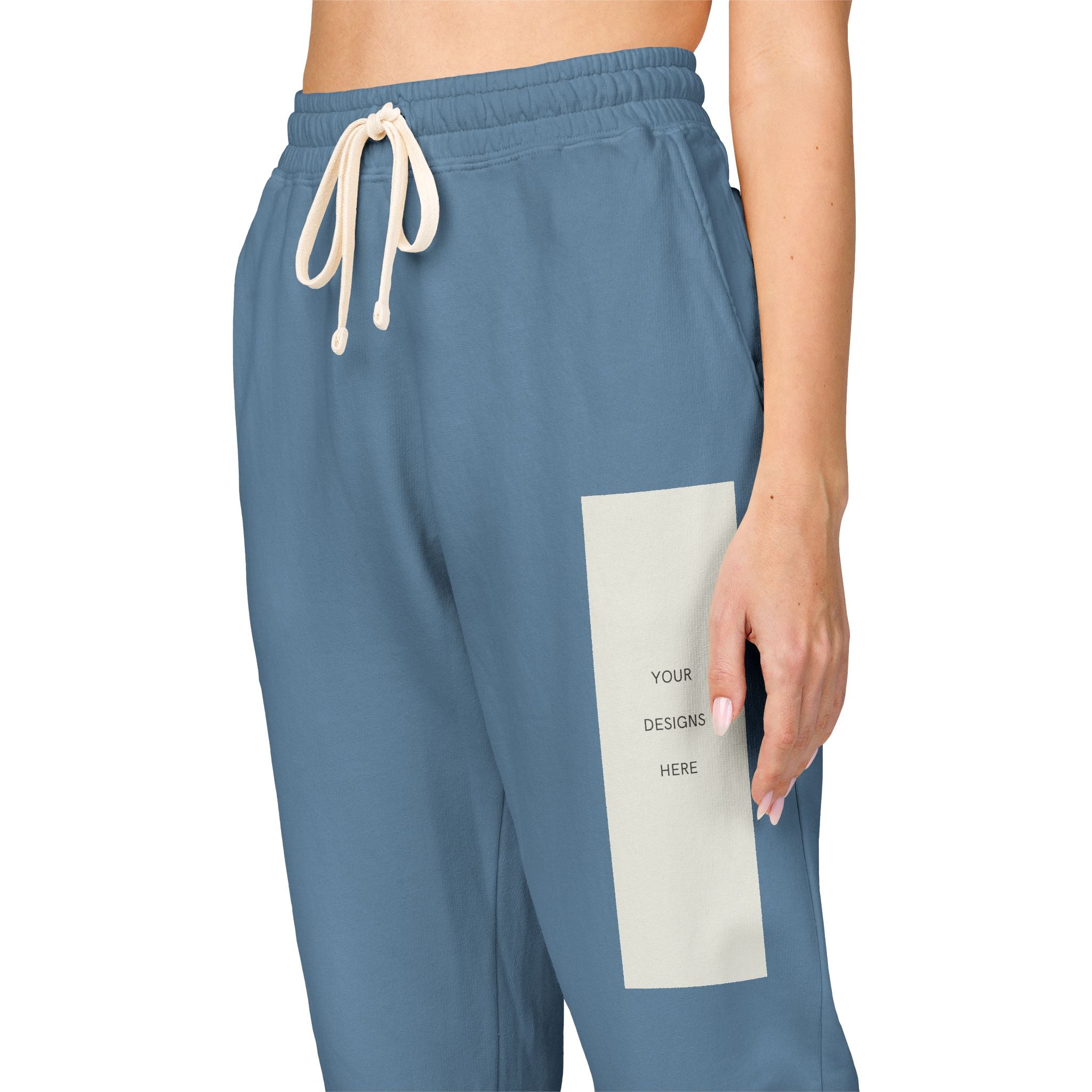 Embroidered Patch Fleece Sweatpants