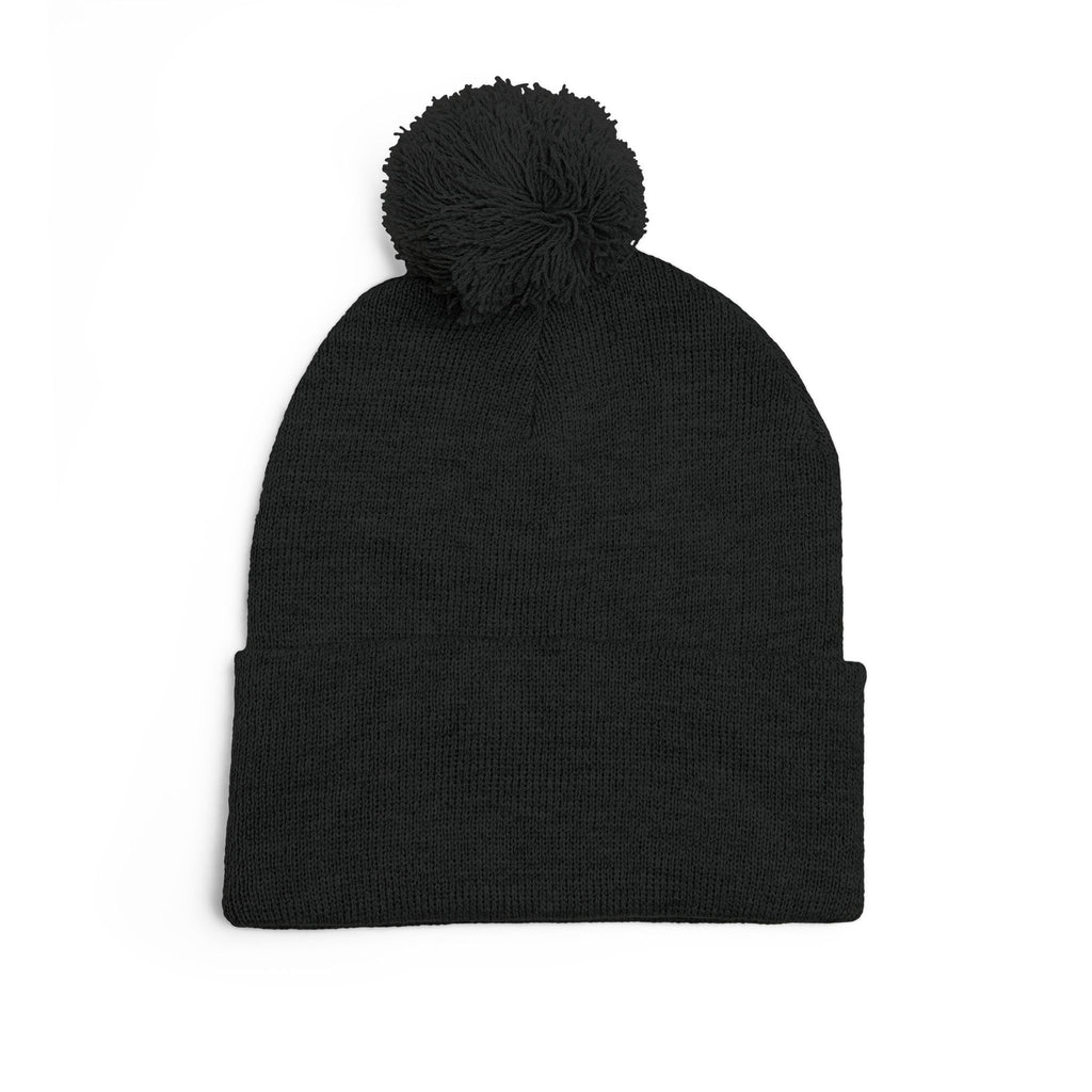 Embroidered Pom-Pom Beanie