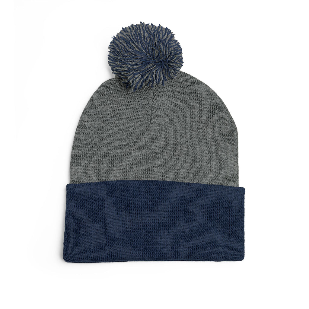 Embroidered Pom-Pom Beanie