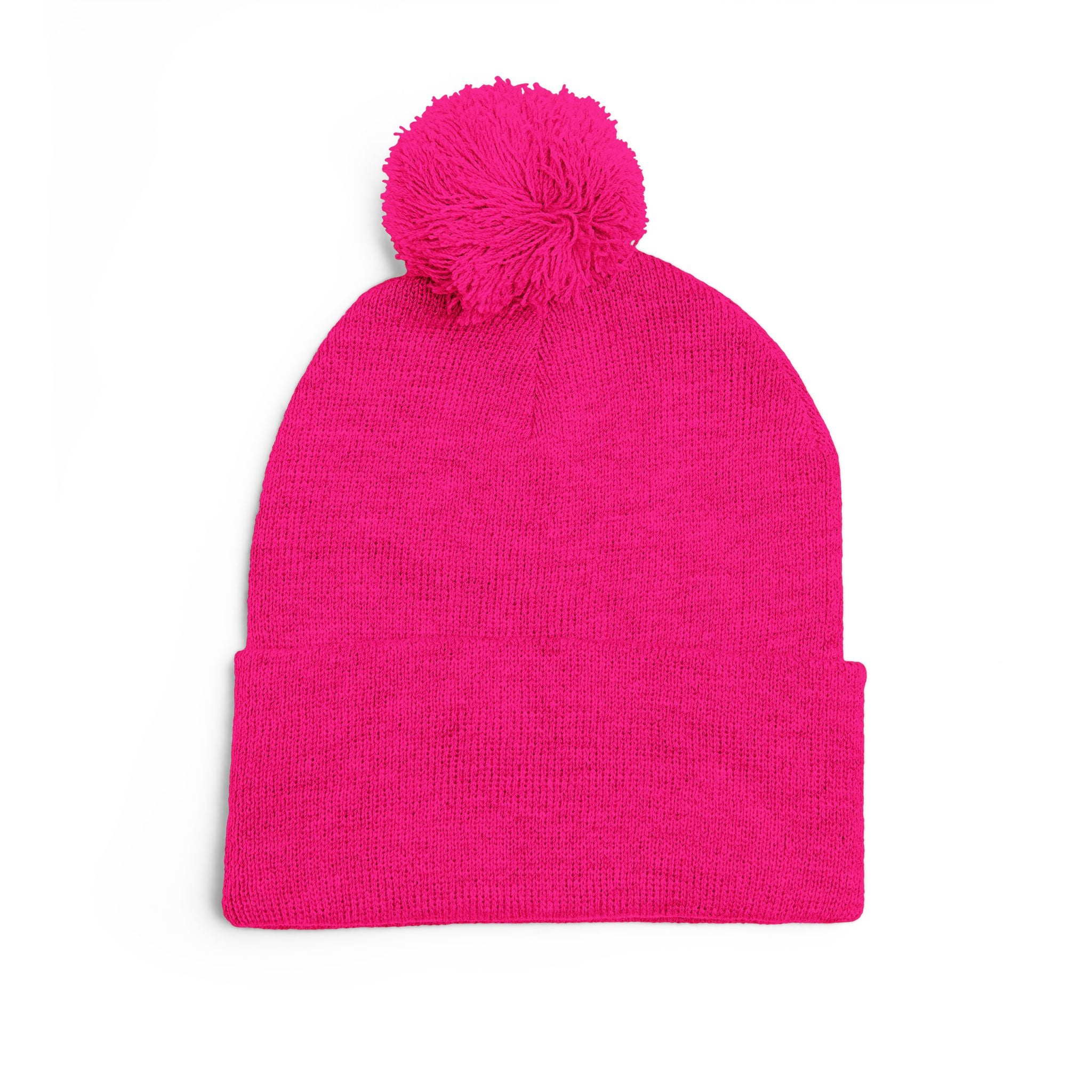 Embroidered Pom-Pom Beanie