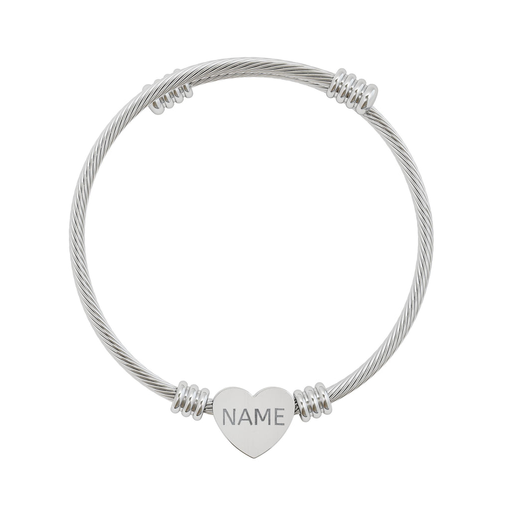 Engravable Heart Cuff Bracelet