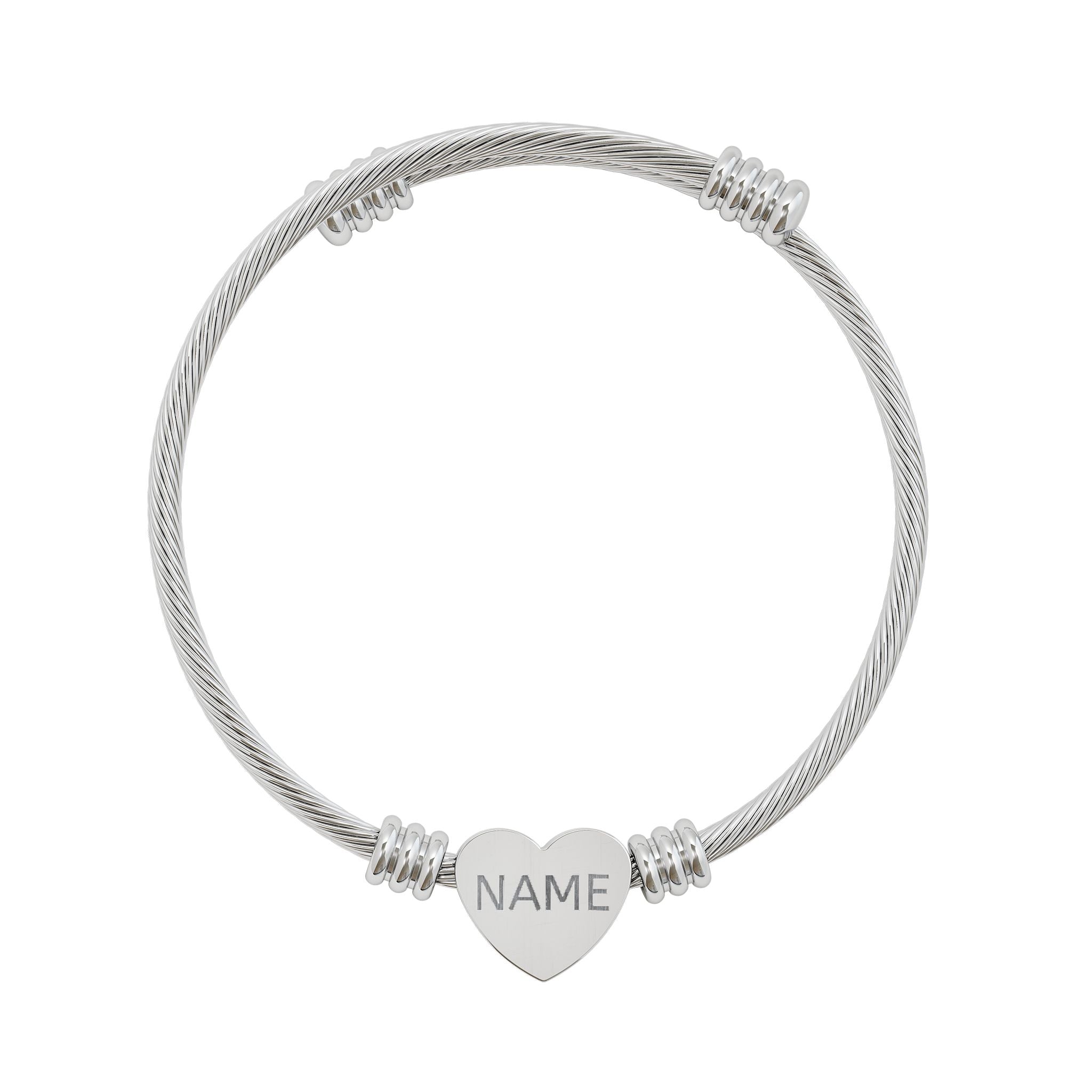 Engravable Heart Cuff Bracelet