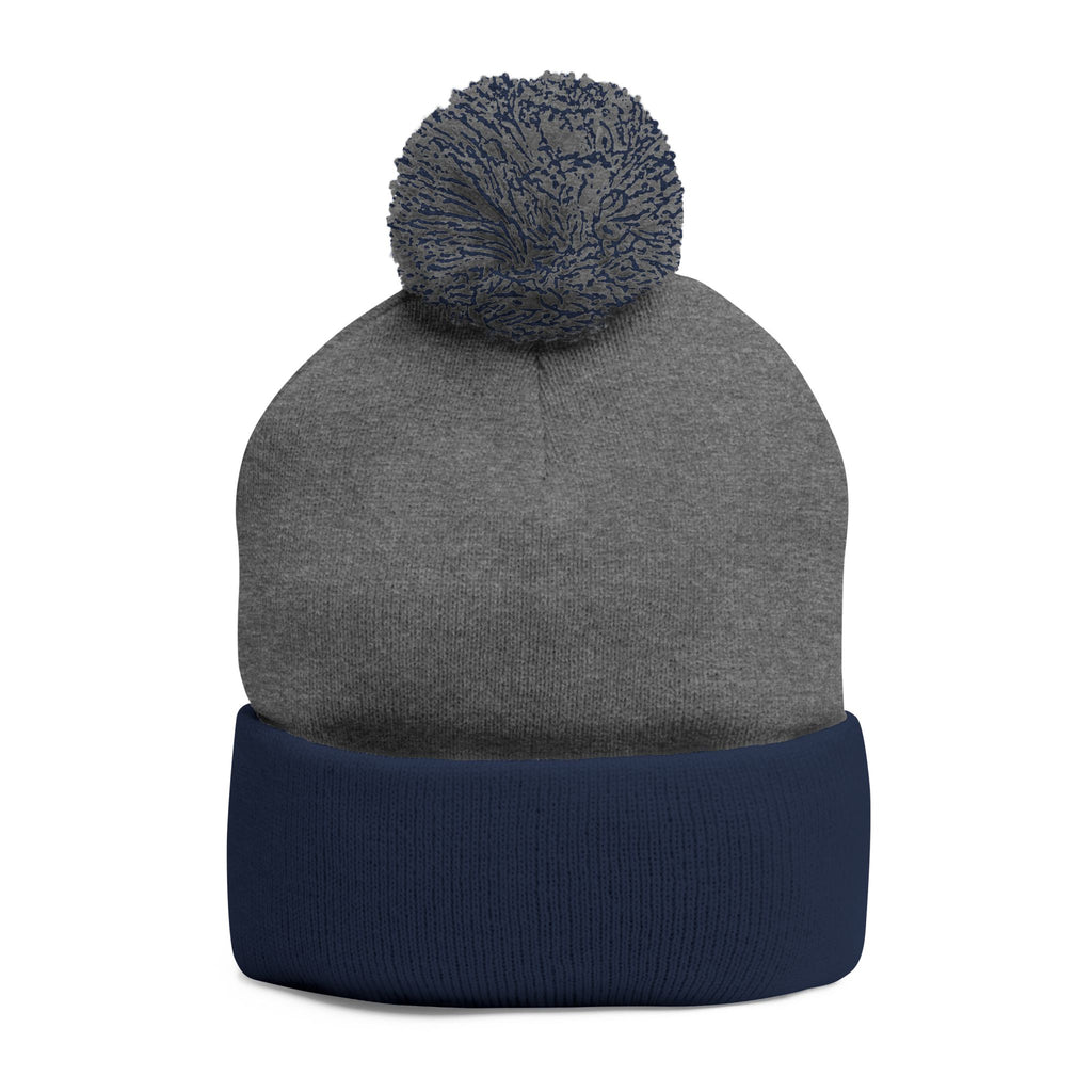 Embroidered Pom-Pom Beanie