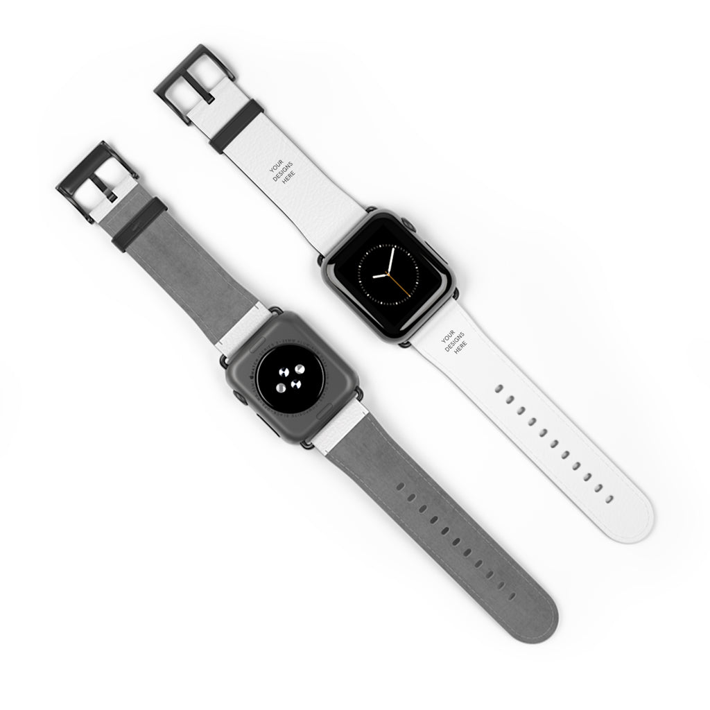 Minimal White Leather Watch Band