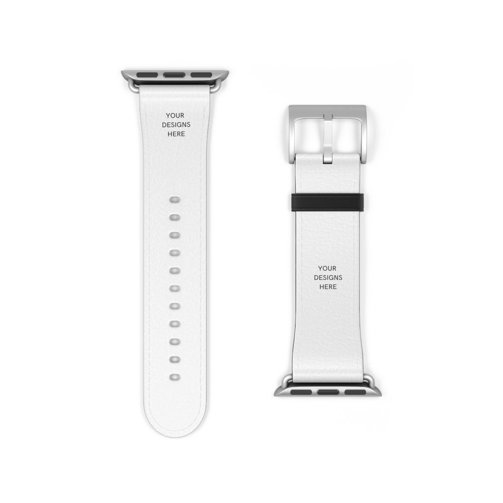 Minimal White Leather Watch Band