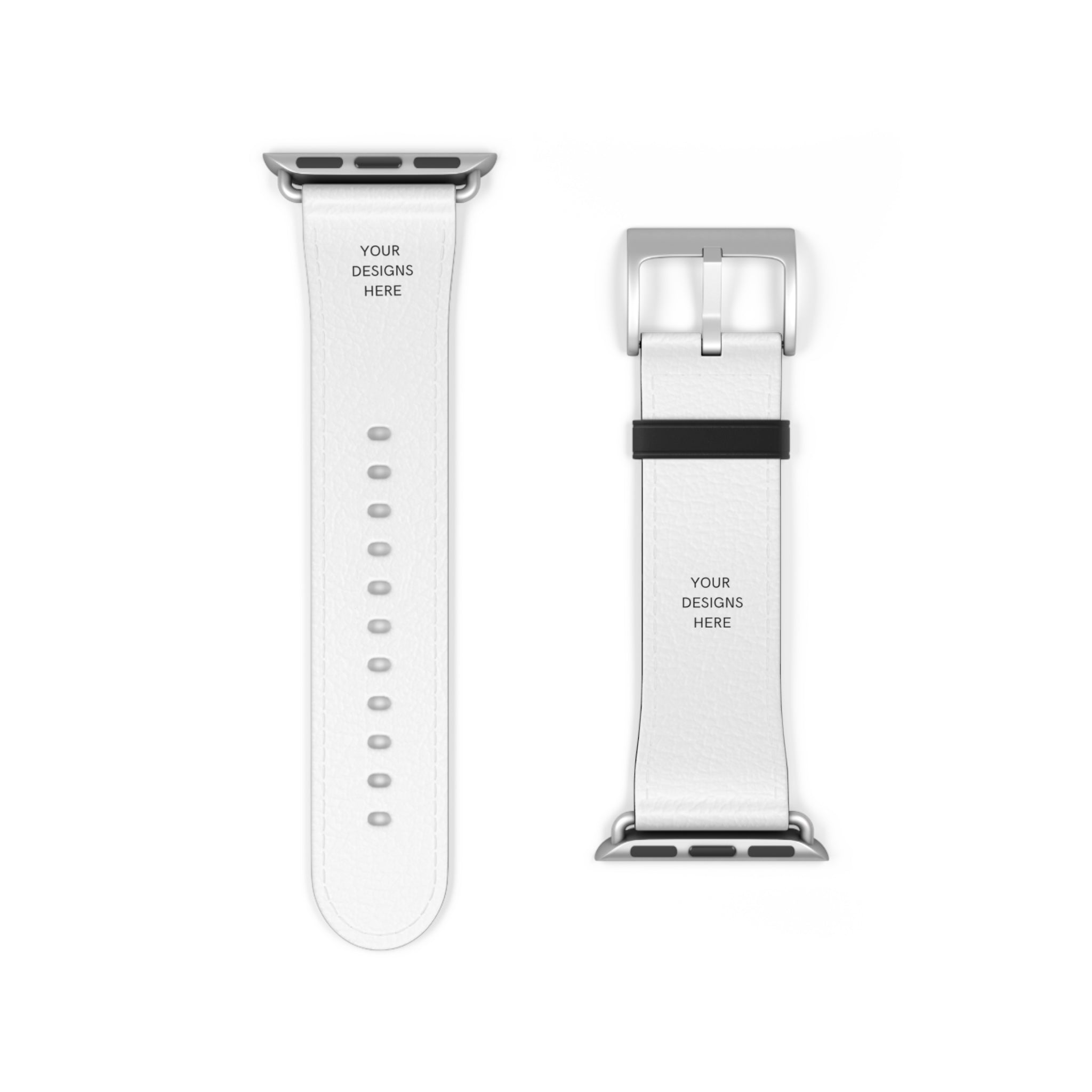 Minimal White Leather Watch Band