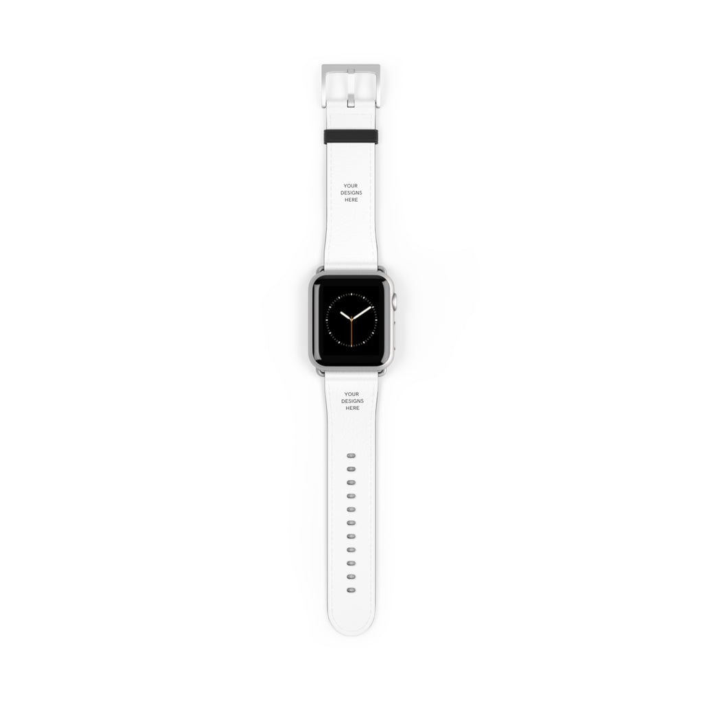 Minimal White Leather Watch Band