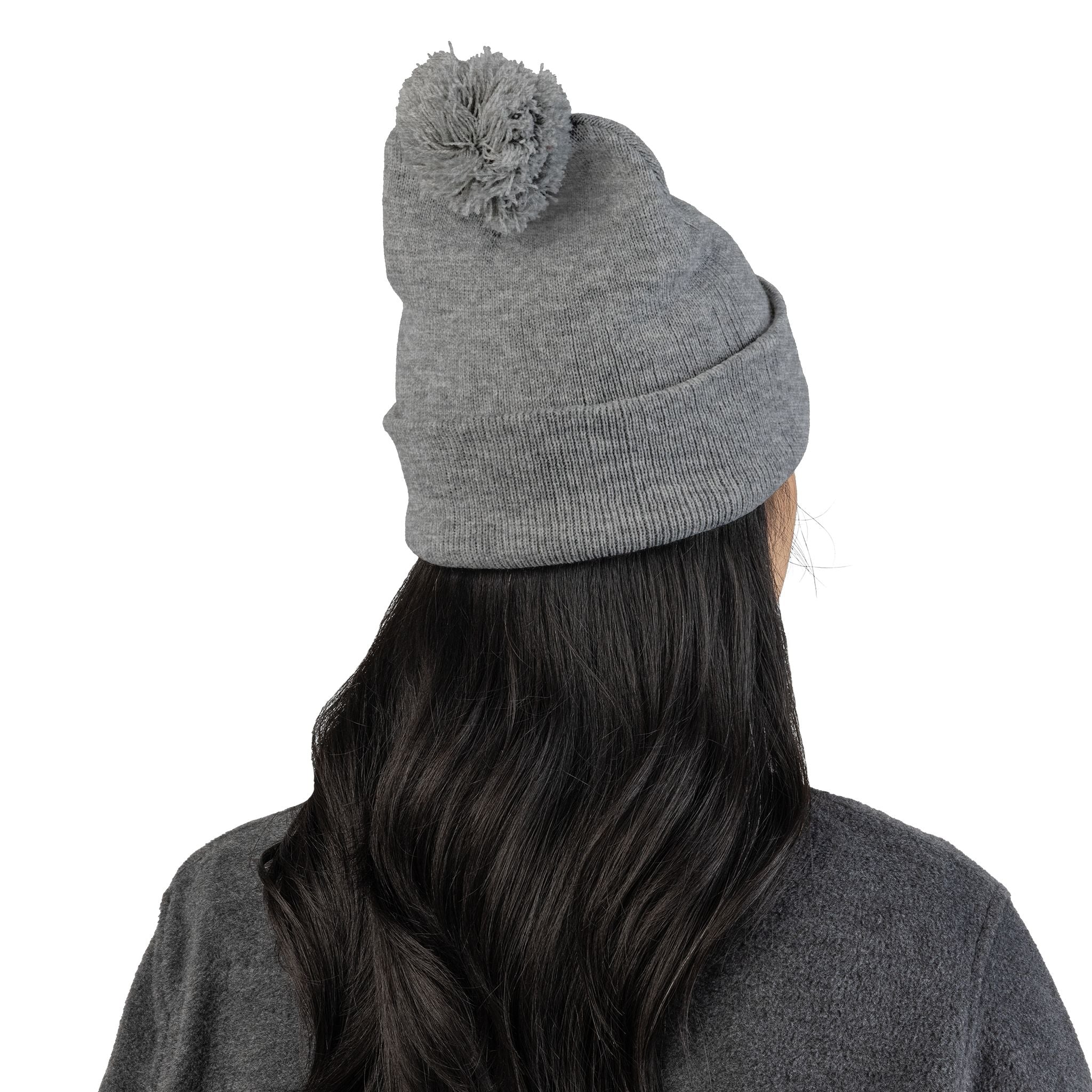 Embroidered Pom-Pom Beanie